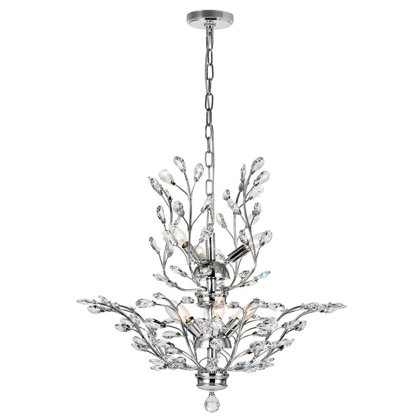 Ivy 9 Light 28in Chrome Chandelier - CWI Lighting