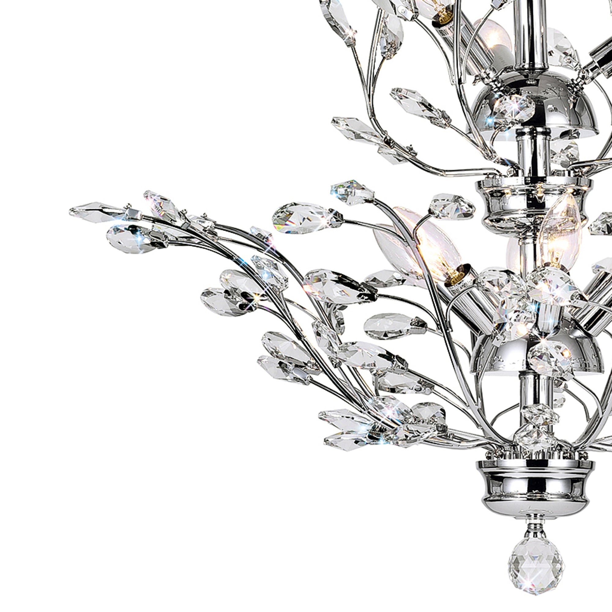 Ivy 9 Light 28in Chrome Chandelier - CWI Lighting