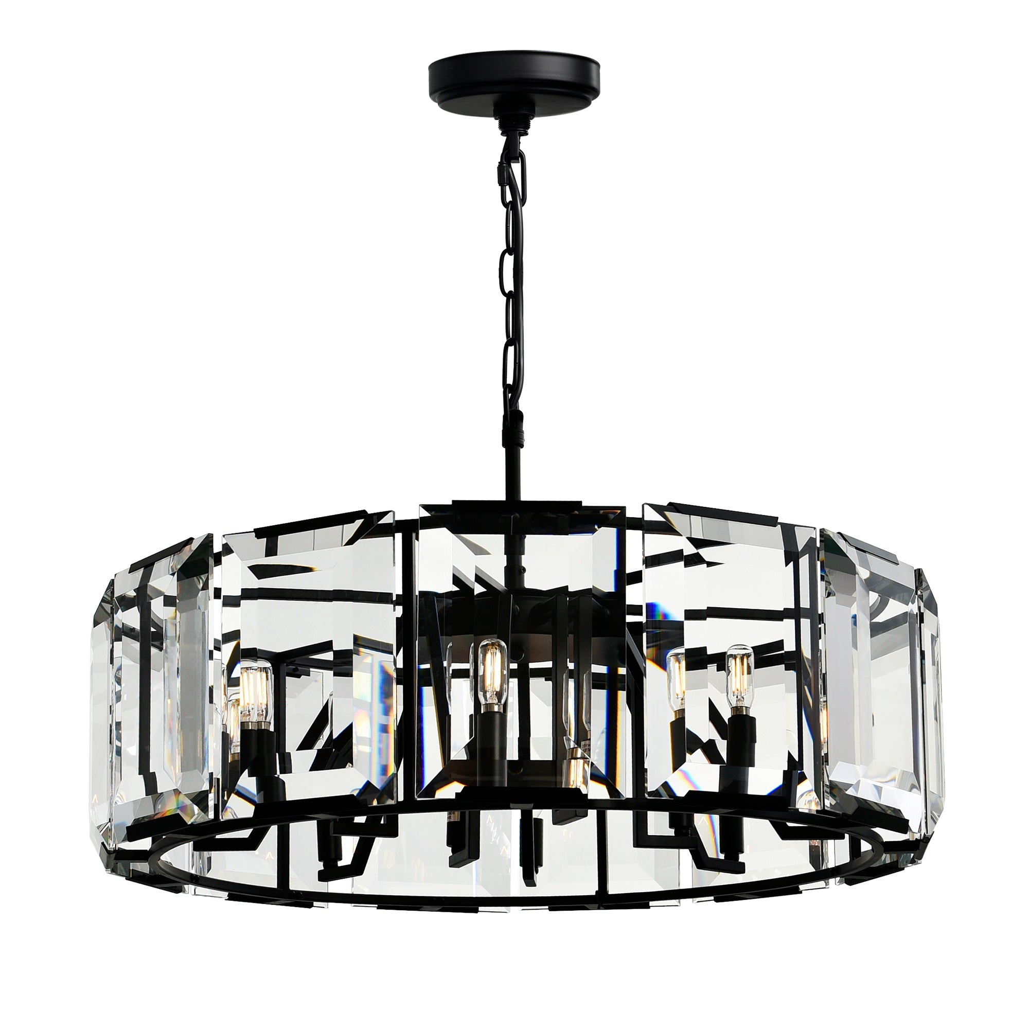 Jacquet 12 Light Chandelier With Black Finish - CWI Lighting