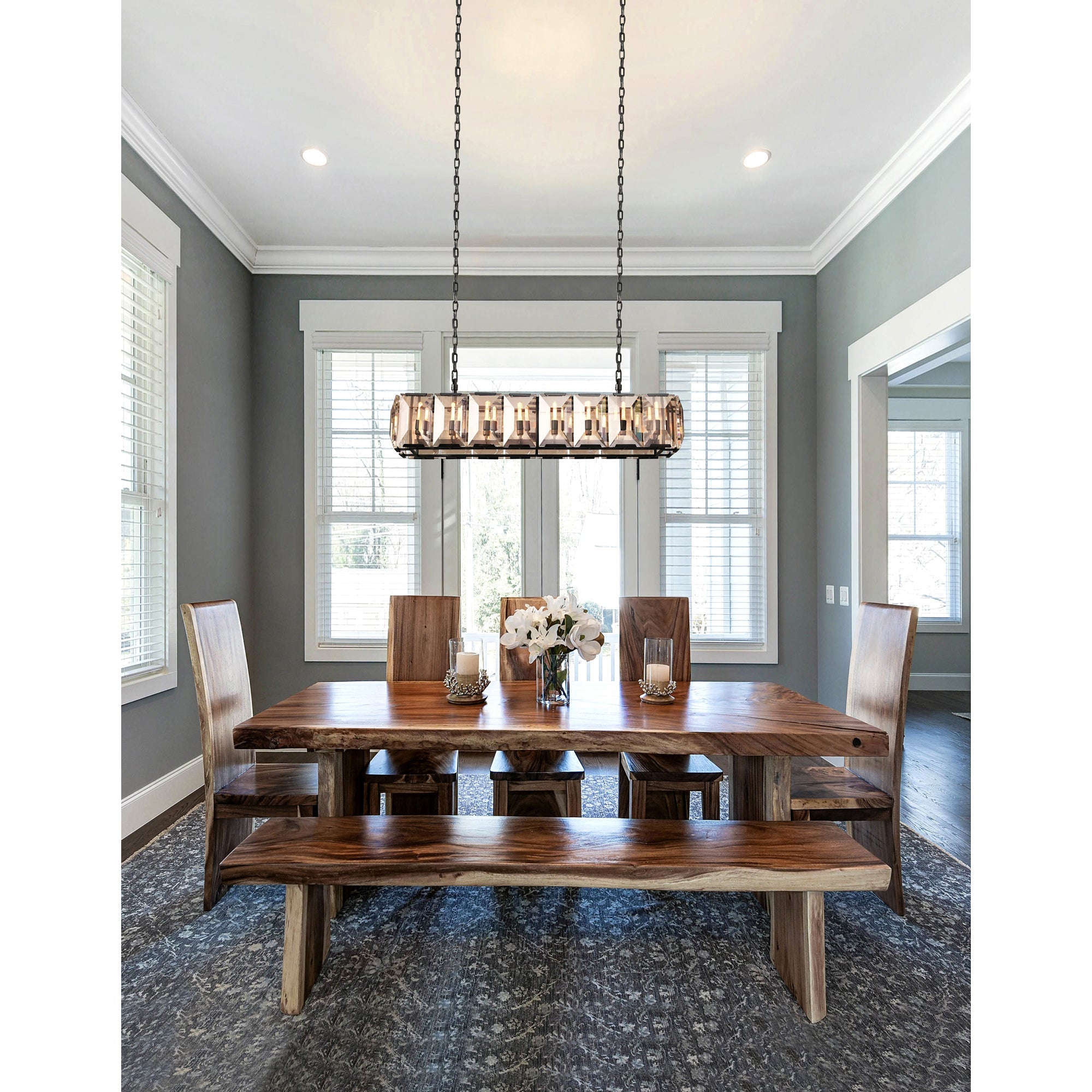 Jacquet 12 Light Chandelier With Black Finish - CWI Lighting