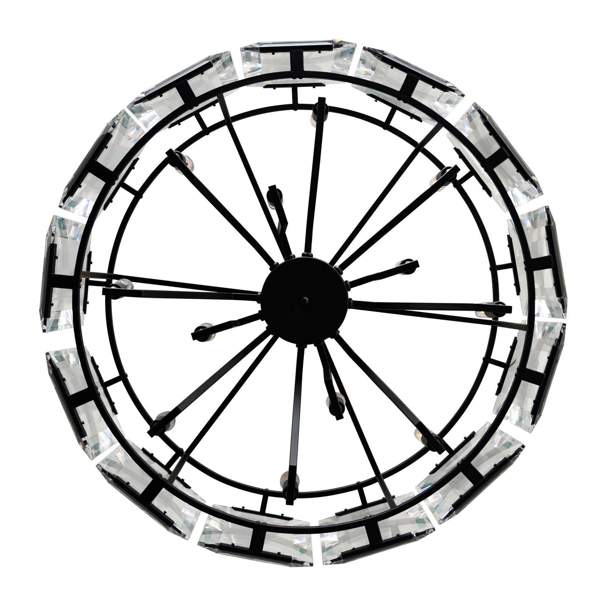 Jacquet 12 Light Chandelier With Black Finish - CWI Lighting