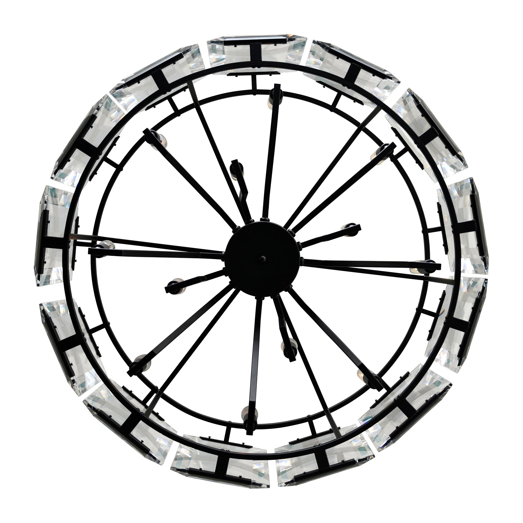 Jacquet 12 Light Chandelier With Black Finish - CWI Lighting