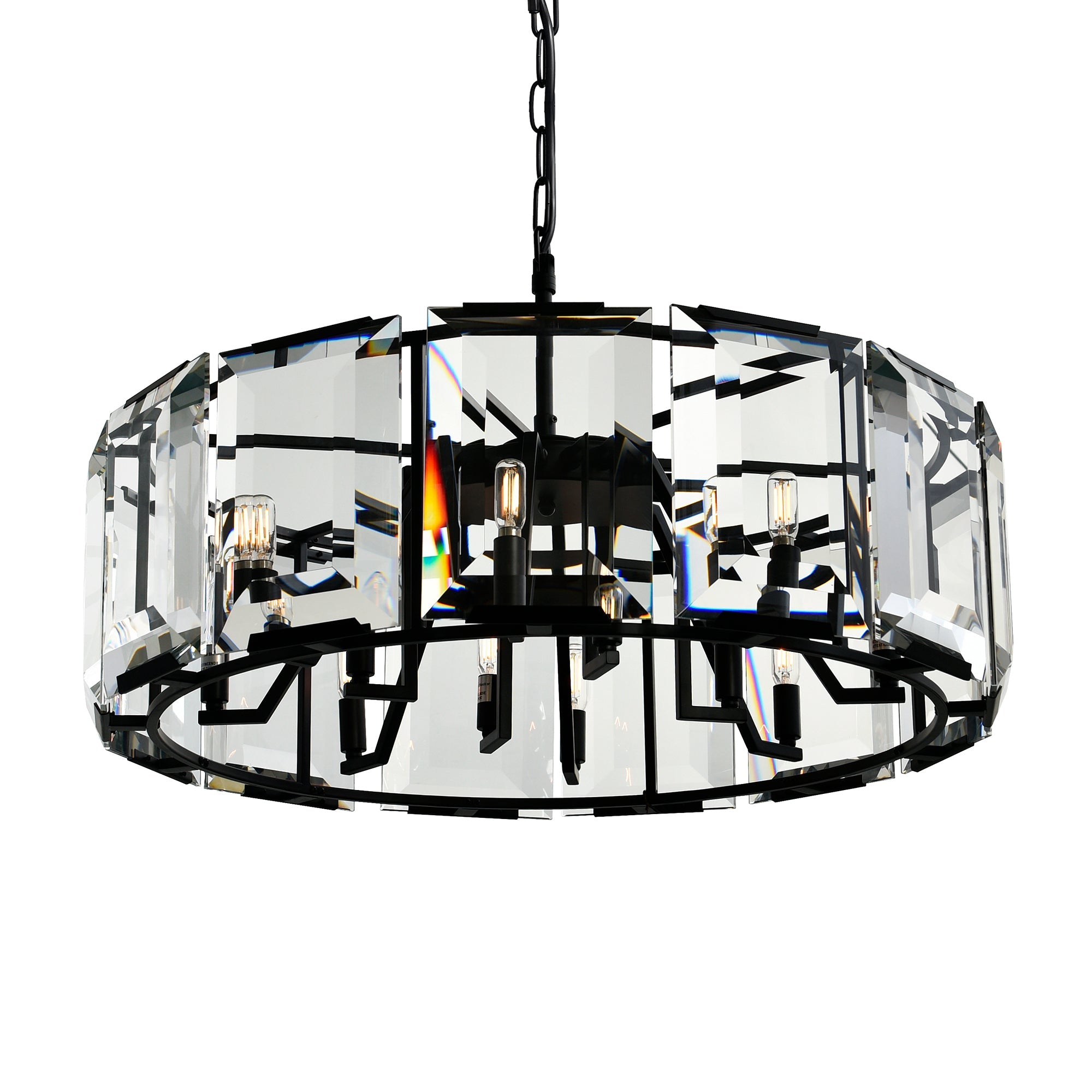 Jacquet 12 Light Chandelier With Black Finish - CWI Lighting
