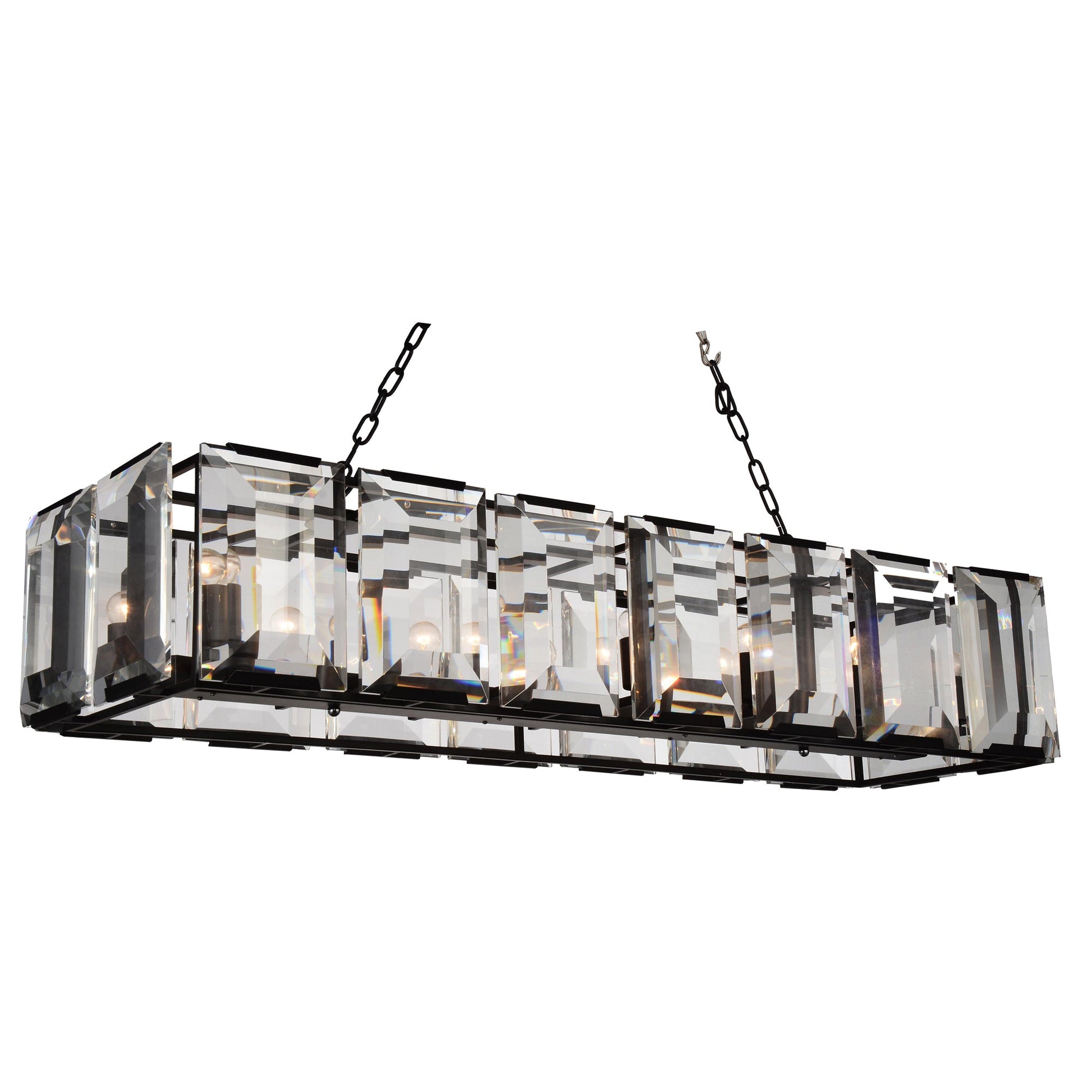 Jacquet 14 Light Chandelier With Black Finish - CWI Lighting