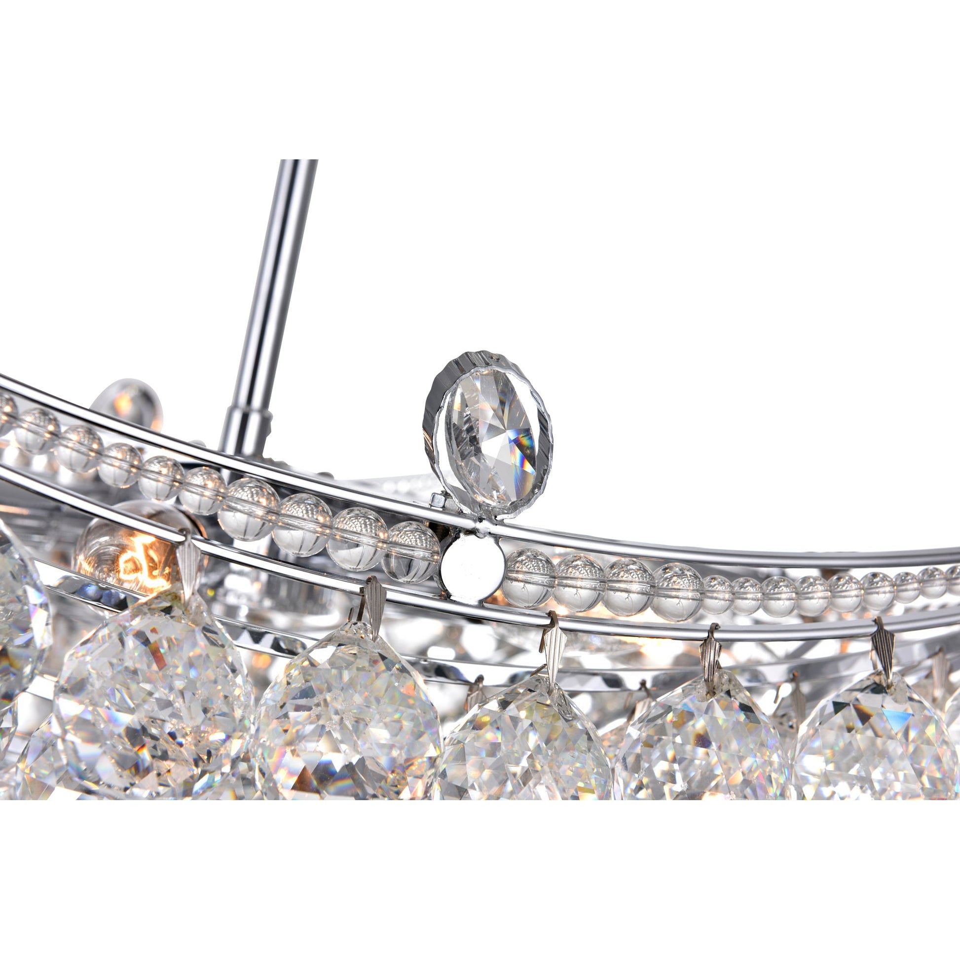 Jasmine 8 Light Down Chandelier With Chrome Finish - CWI Lighting