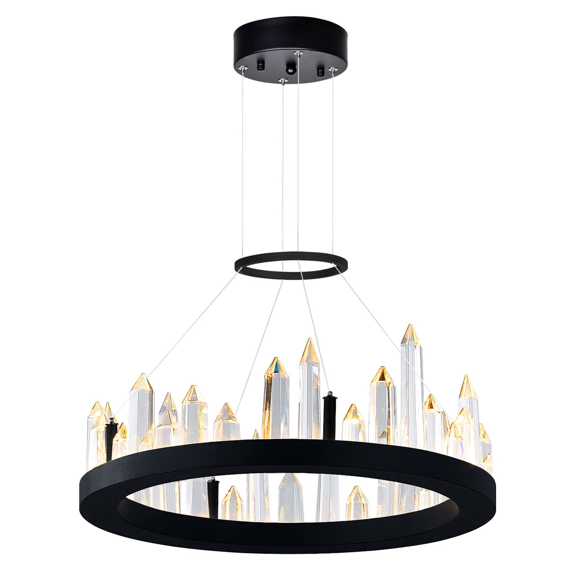 Juliette Integrated LED 16in Black Chandelier - CWI Lighting