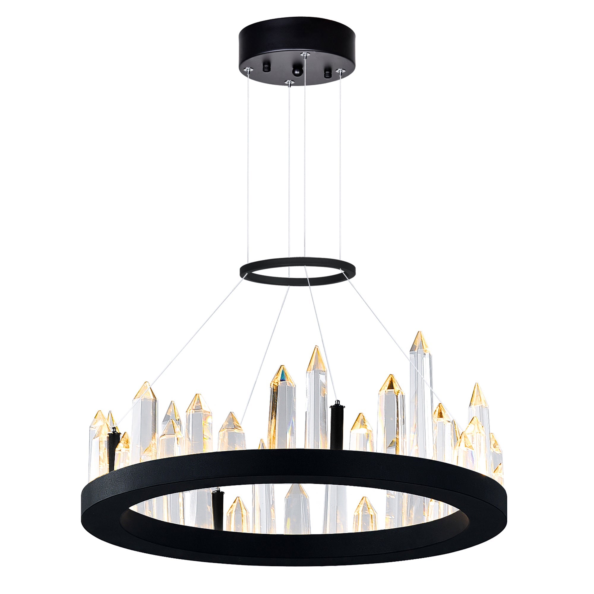 Juliette Integrated LED 16in Black Chandelier - CWI Lighting