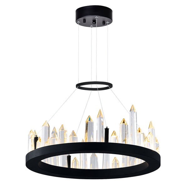 Juliette Integrated LED 16in Black Chandelier - CWI Lighting