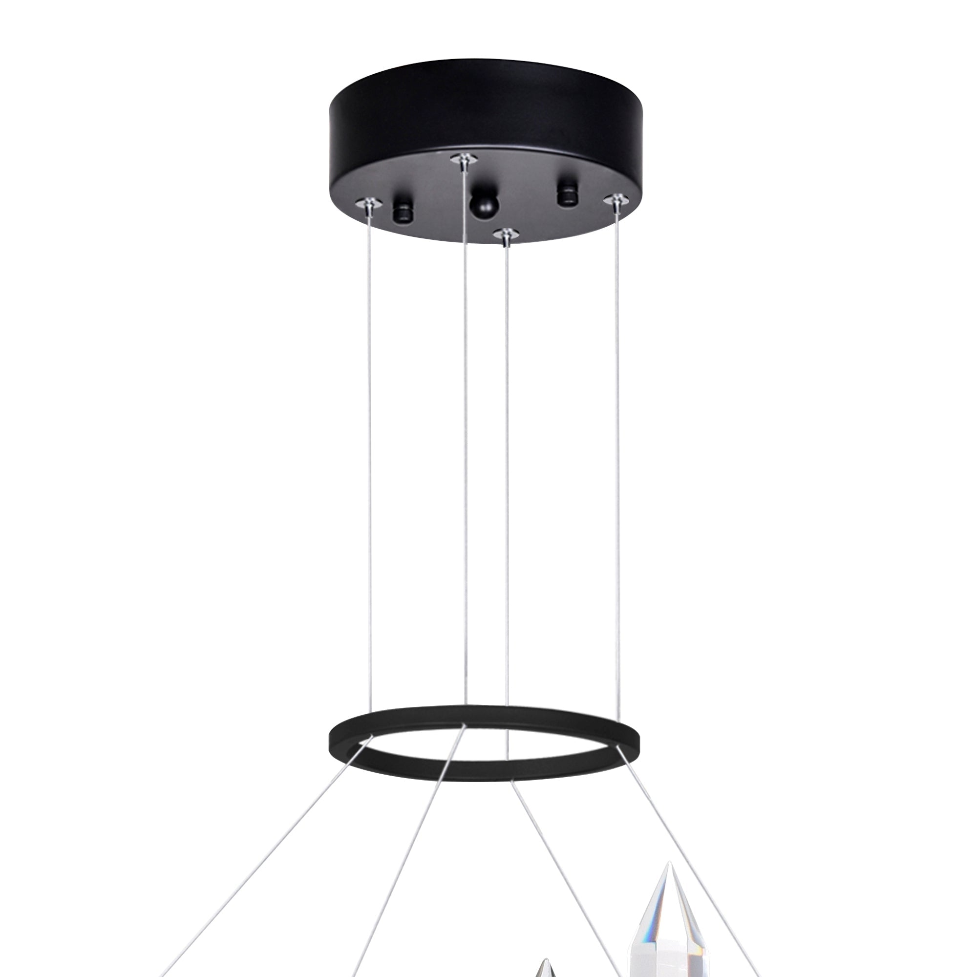 Juliette Integrated LED 16in Black Chandelier - CWI Lighting