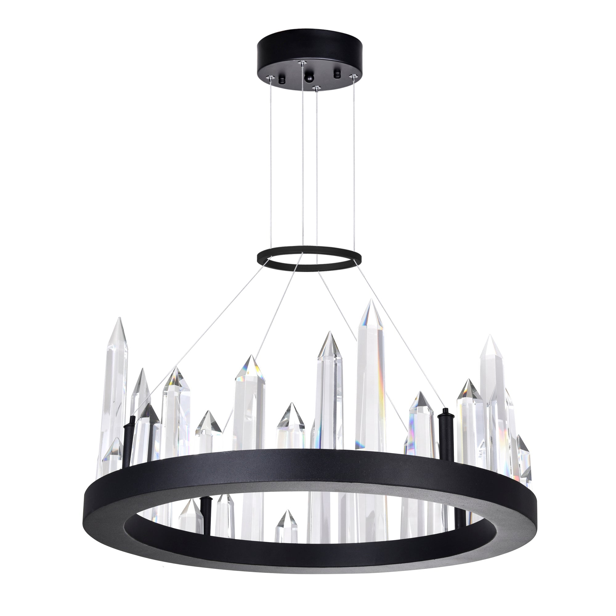 Juliette Integrated LED 16in Black Chandelier - CWI Lighting