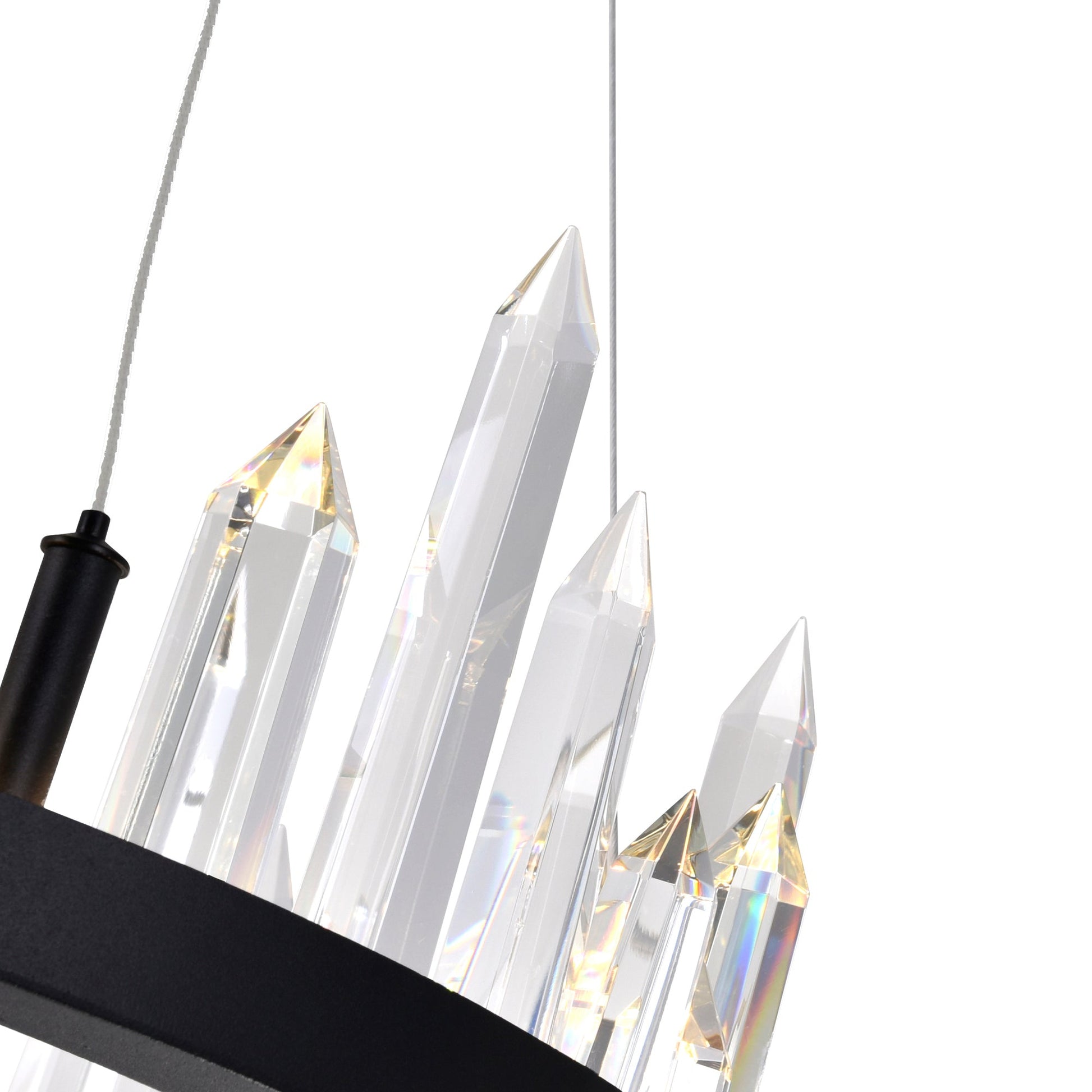 Juliette Integrated LED 16in Black Chandelier - CWI Lighting