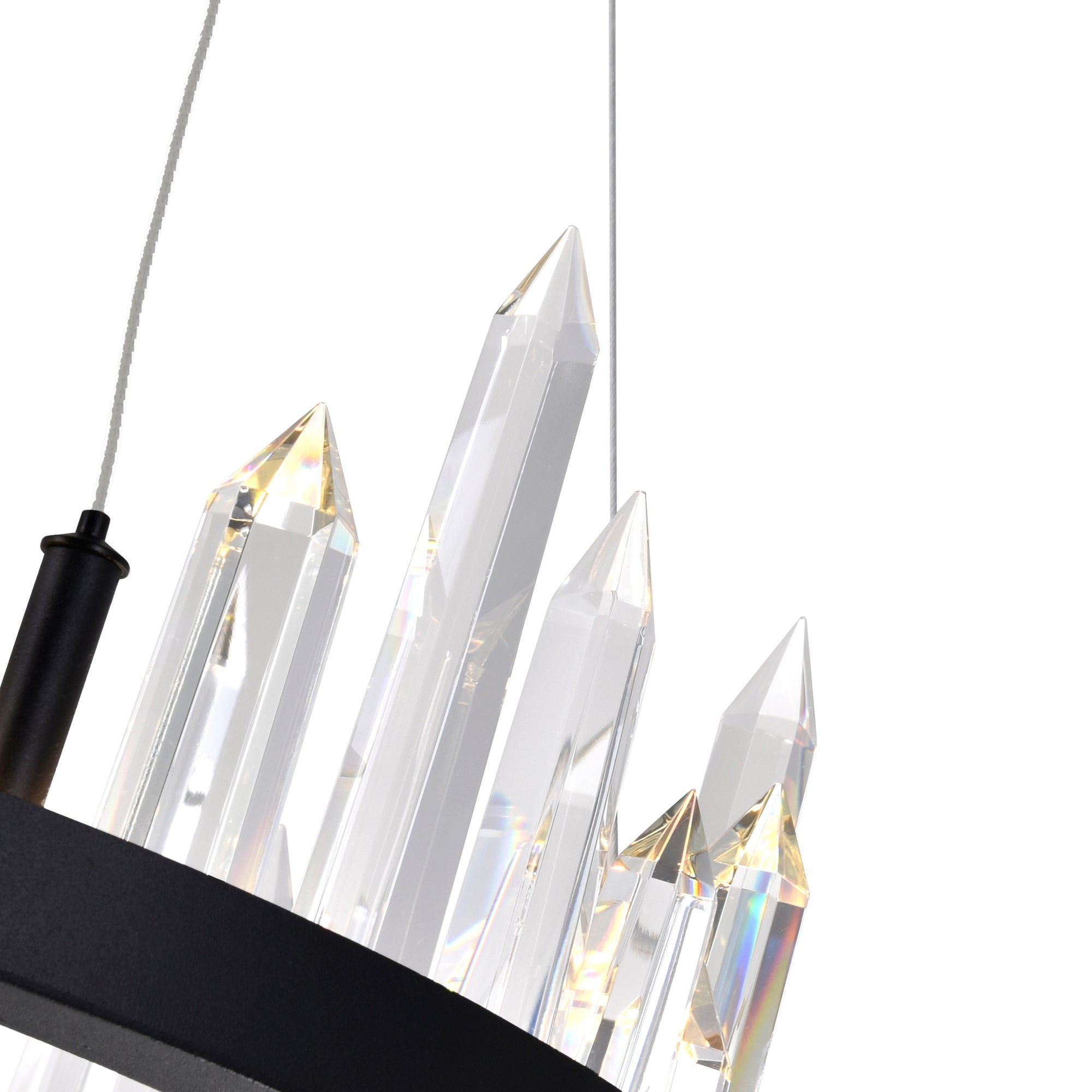 Juliette Integrated LED 16in Black Chandelier - CWI Lighting