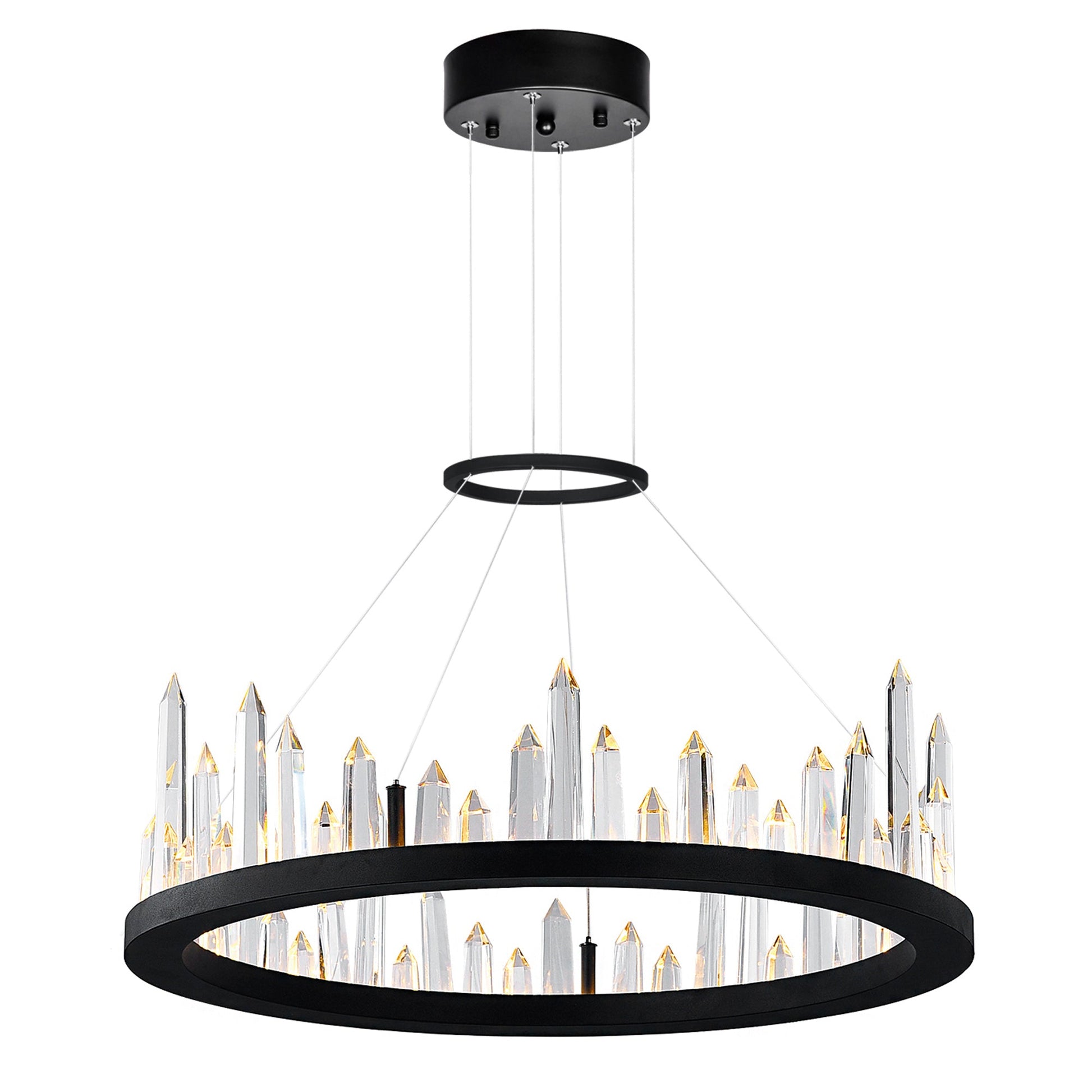 Juliette Integrated LED 24in Black Chandelier - CWI Lighting