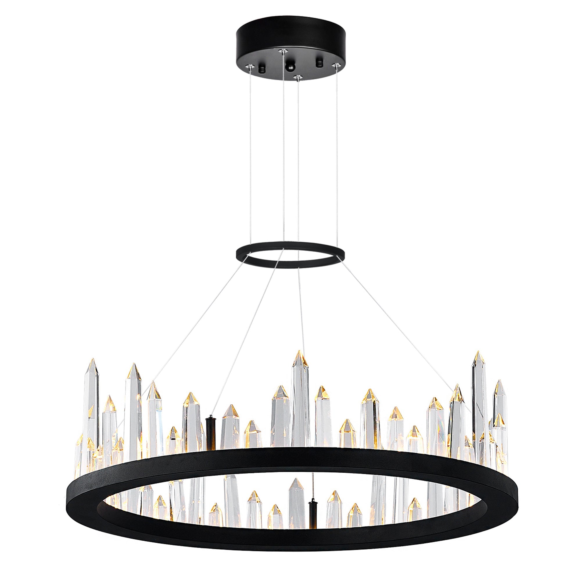 Juliette Integrated LED 24in Black Chandelier - CWI Lighting