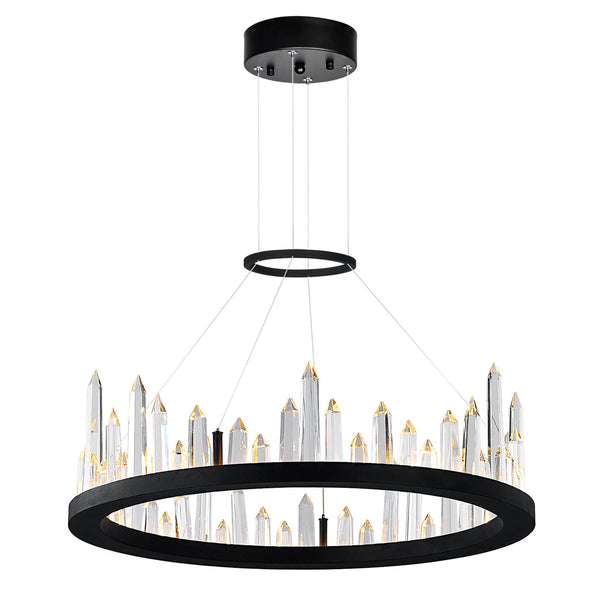 Juliette Integrated LED 24in Black Chandelier - CWI Lighting