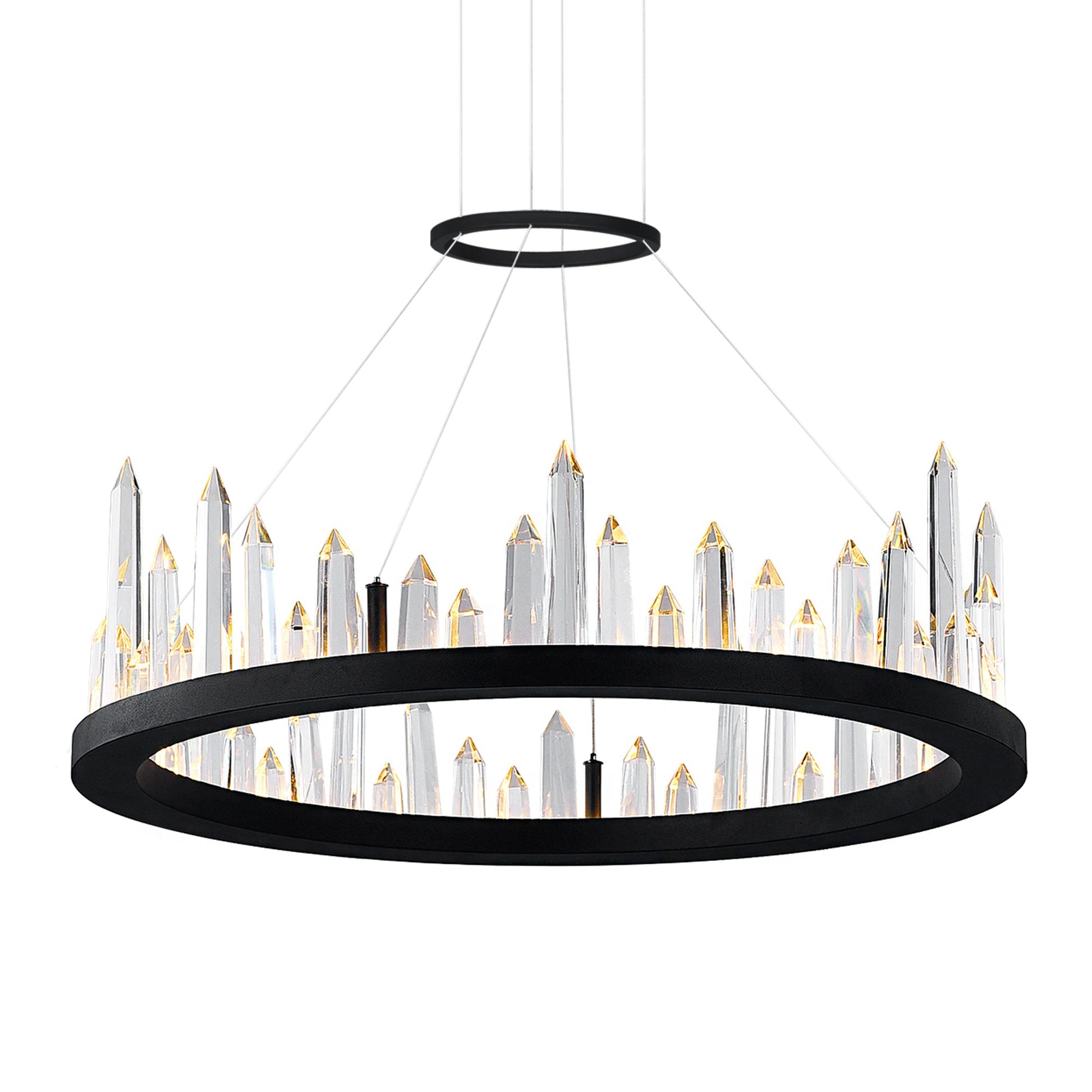 Juliette Integrated LED 24in Black Chandelier - CWI Lighting