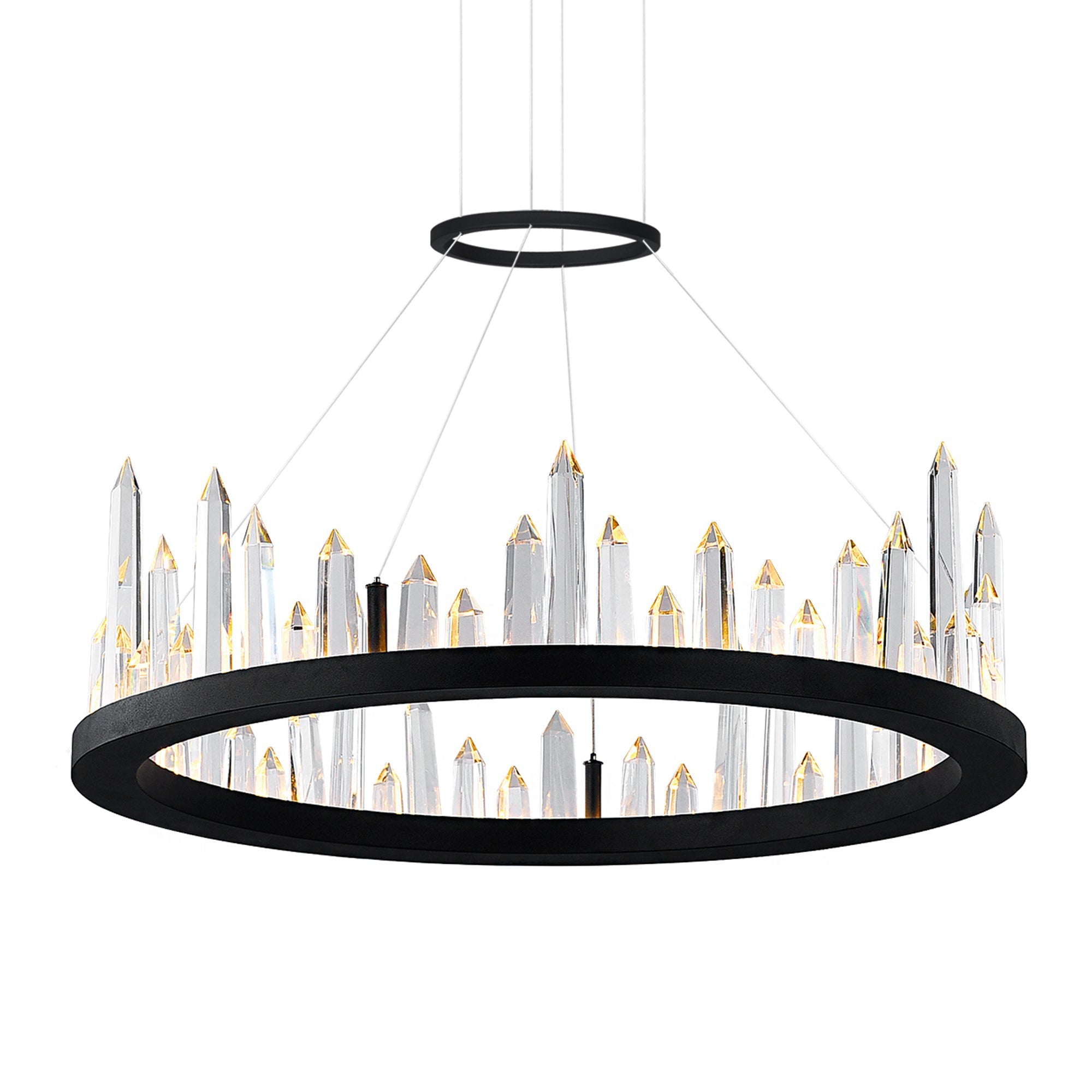 Juliette Integrated LED 24in Black Chandelier - CWI Lighting