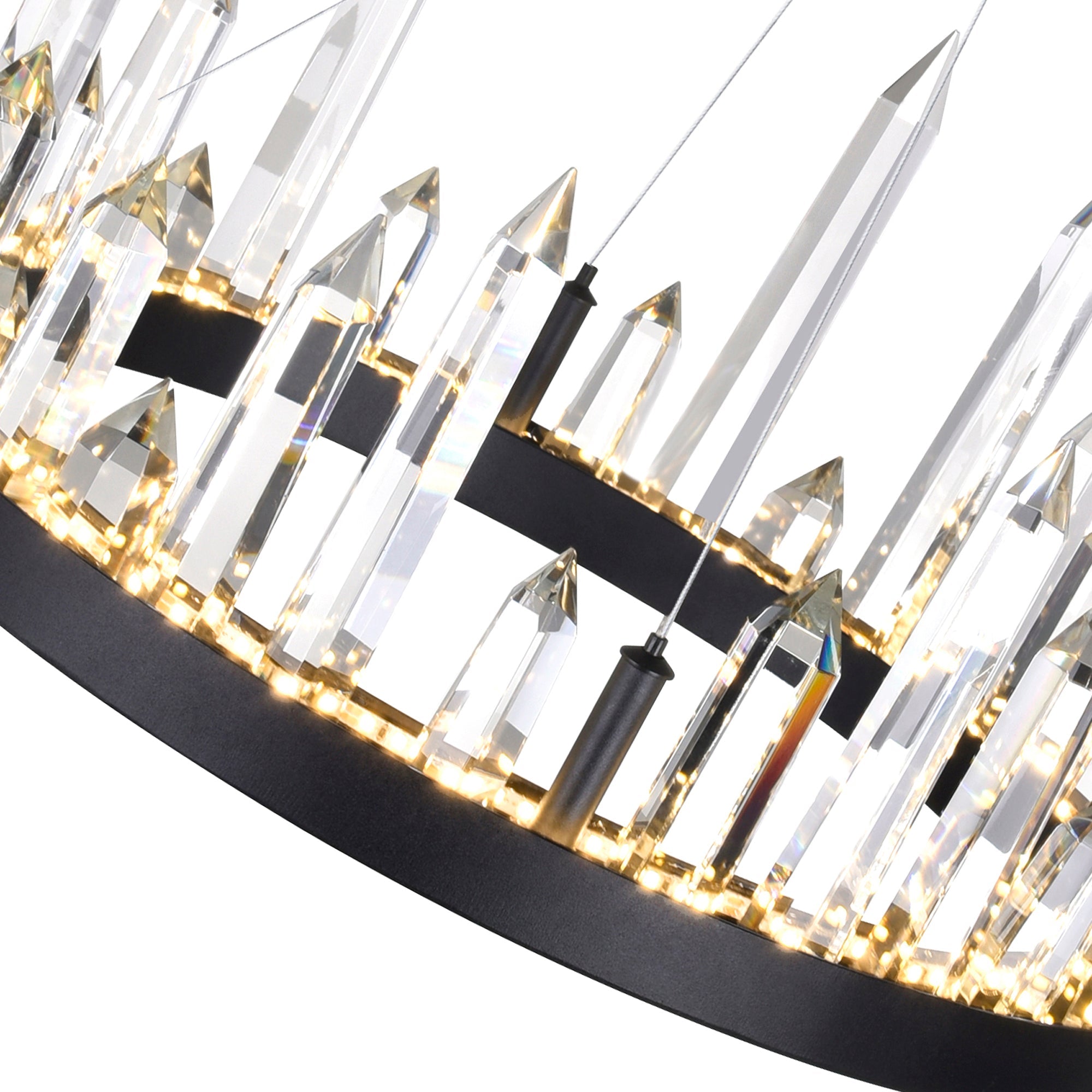 Juliette Integrated LED 24in Black Chandelier - CWI Lighting