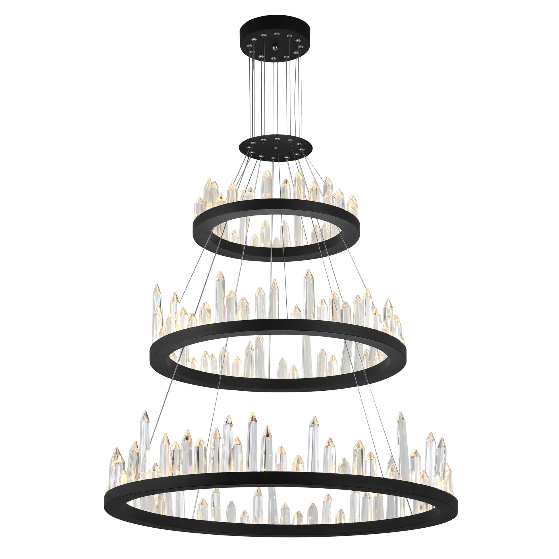 Juliette Integrated LED 32in Black Chandelier - CWI Lighting