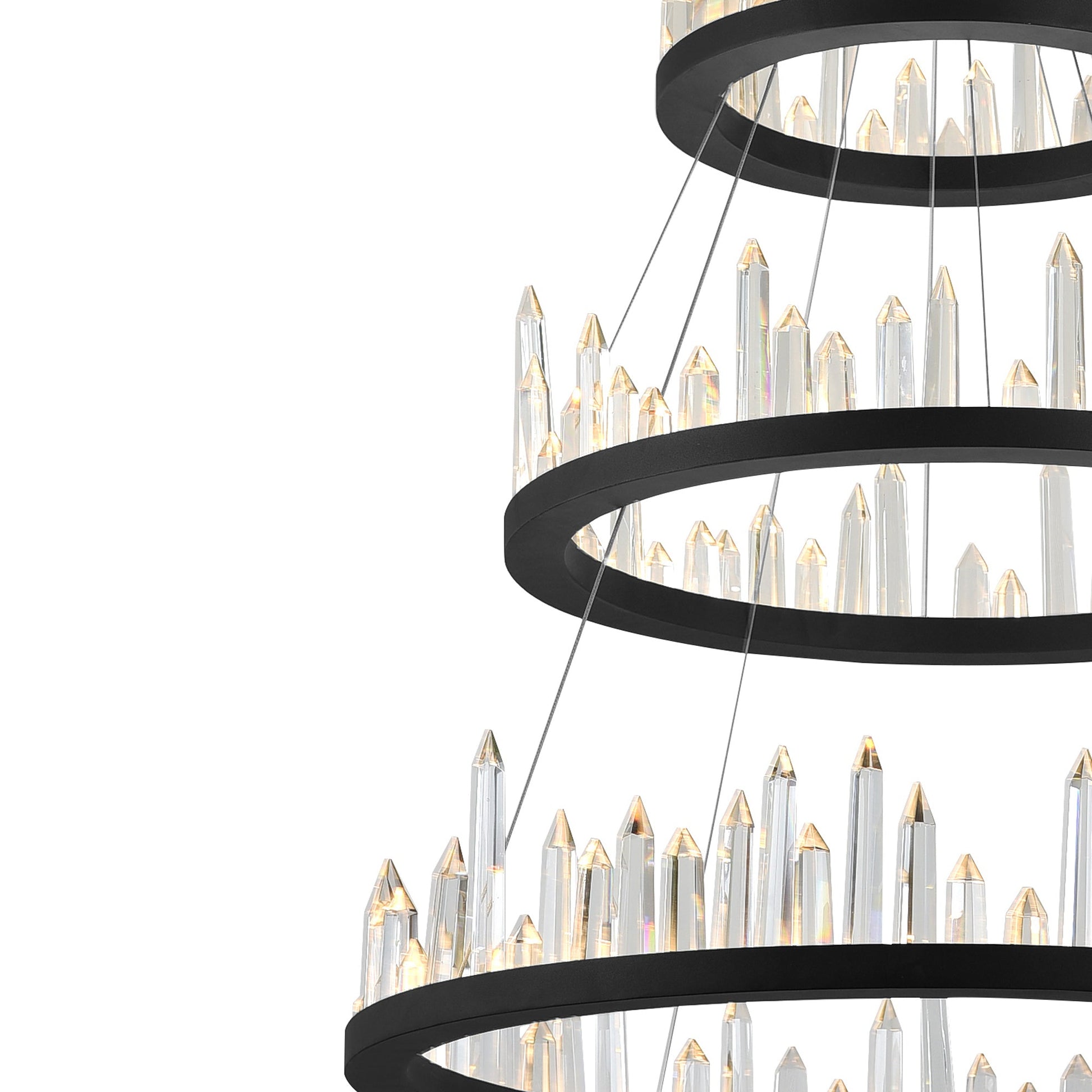 Juliette Integrated LED 32in Black Chandelier - CWI Lighting