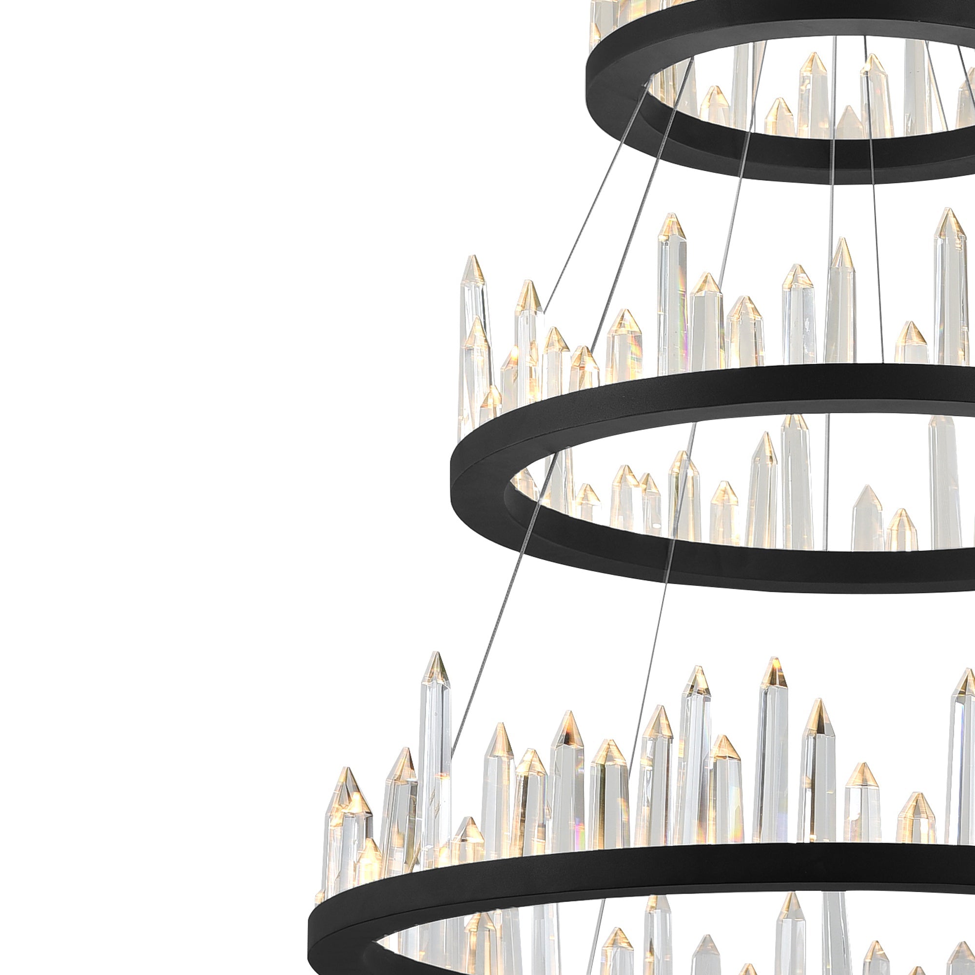 Juliette Integrated LED 42in Black Chandelier - CWI Lighting