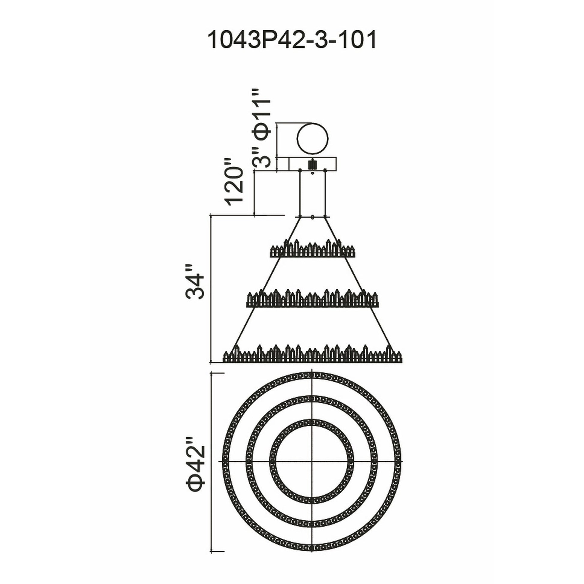 Juliette Integrated LED 42in Black Chandelier - CWI Lighting