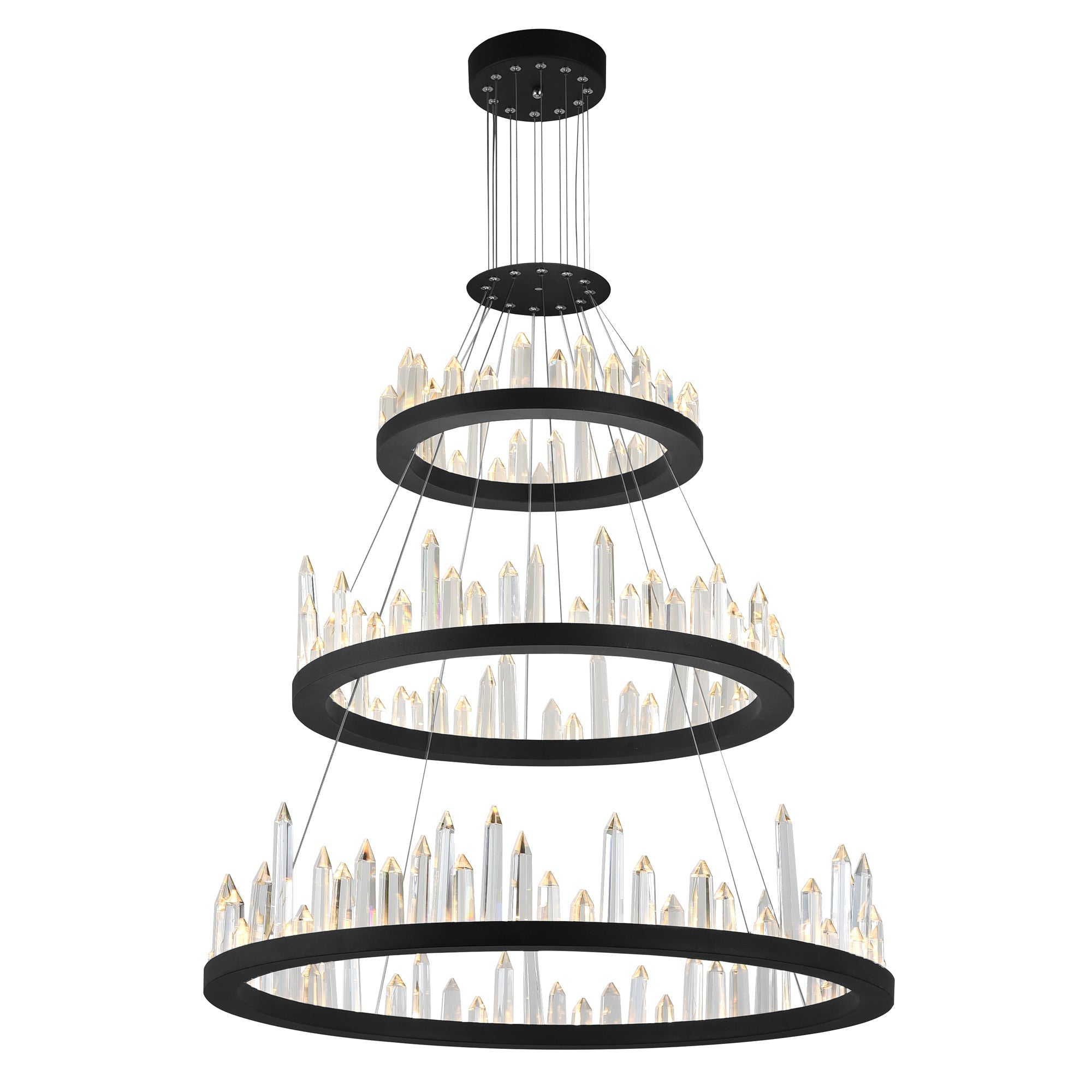 Juliette Integrated LED 42in Black Chandelier - CWI Lighting
