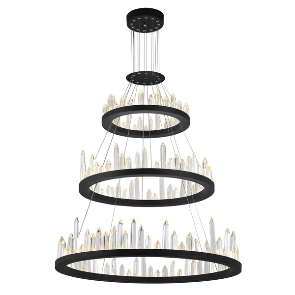Juliette Integrated LED 42in Black Chandelier - CWI Lighting
