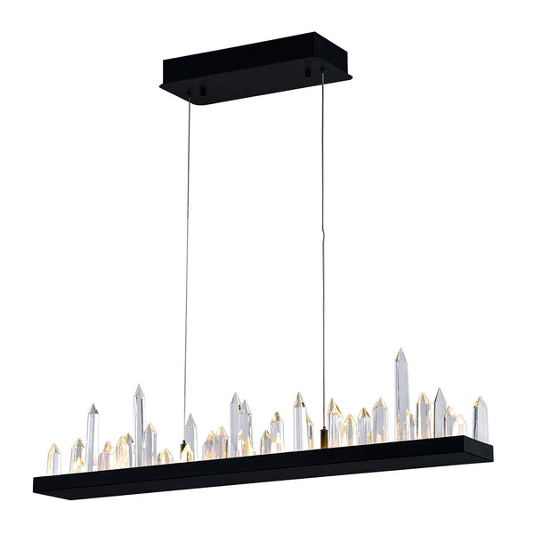 Juliette Integrated LED 45in Black Chandelier - CWI Lighting