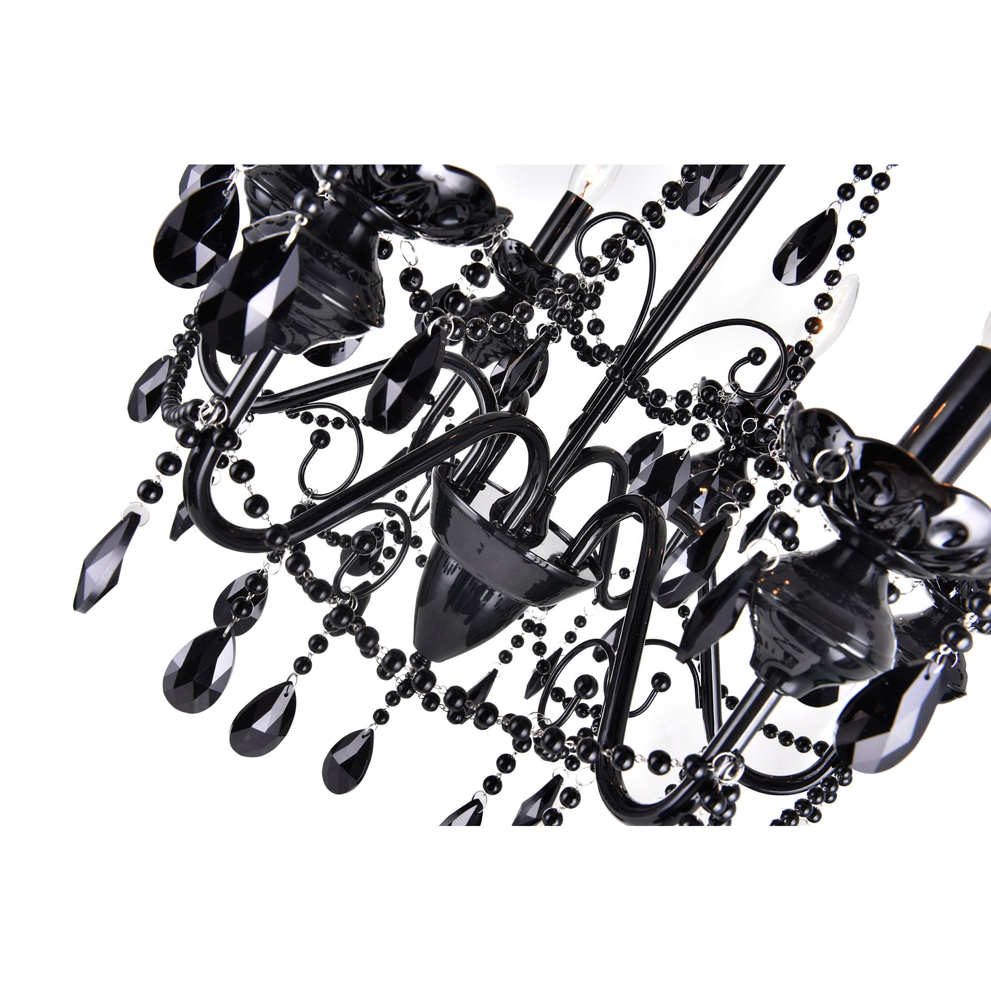Keen 6 Light 22in Black Chandelier - CWI Lighting
