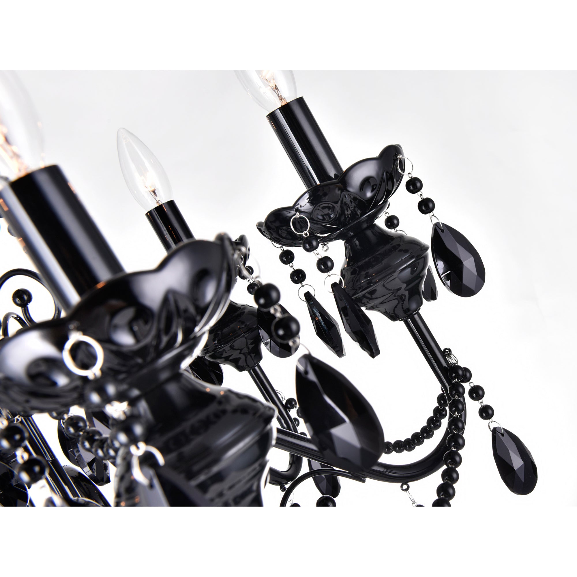 Keen 6 Light 22in Black Chandelier - CWI Lighting