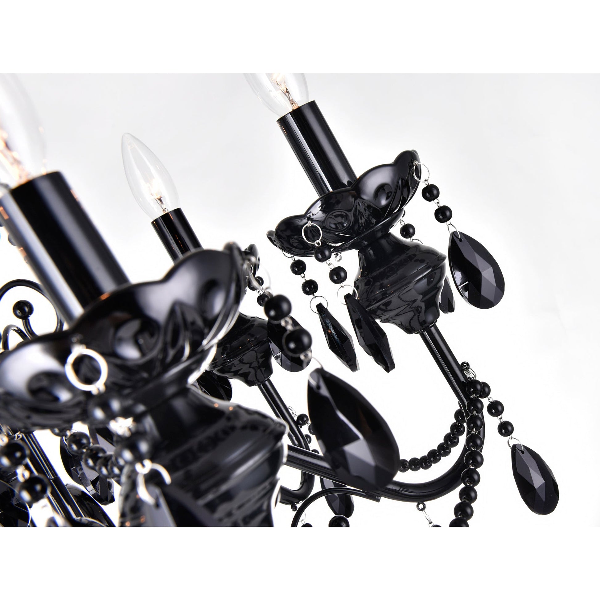 Keen 6 Light 22in Black Chandelier - CWI Lighting