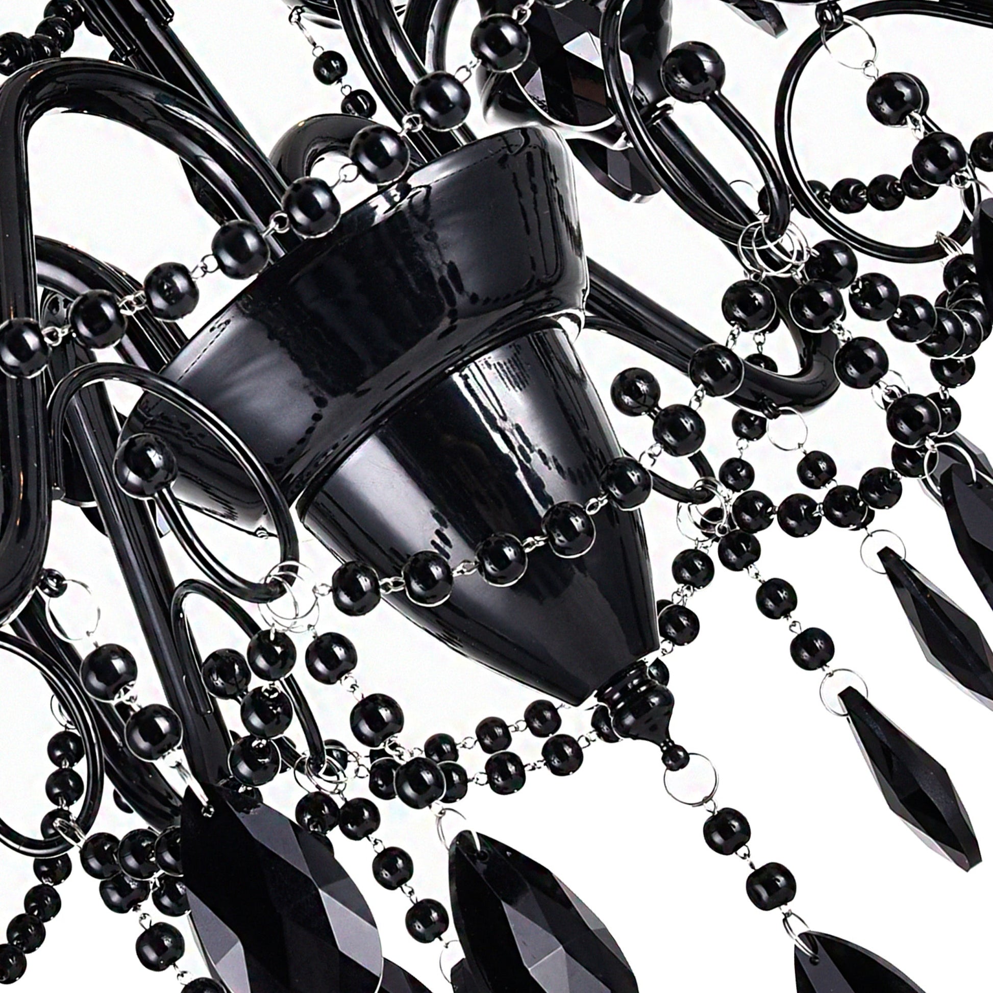 Keen 9 Light 32in Black Chandelier - CWI Lighting