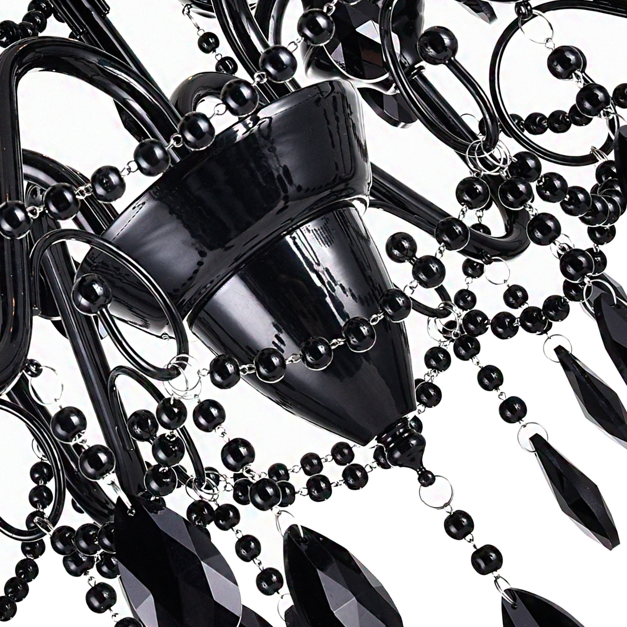 Keen 9 Light 32in Black Chandelier - CWI Lighting