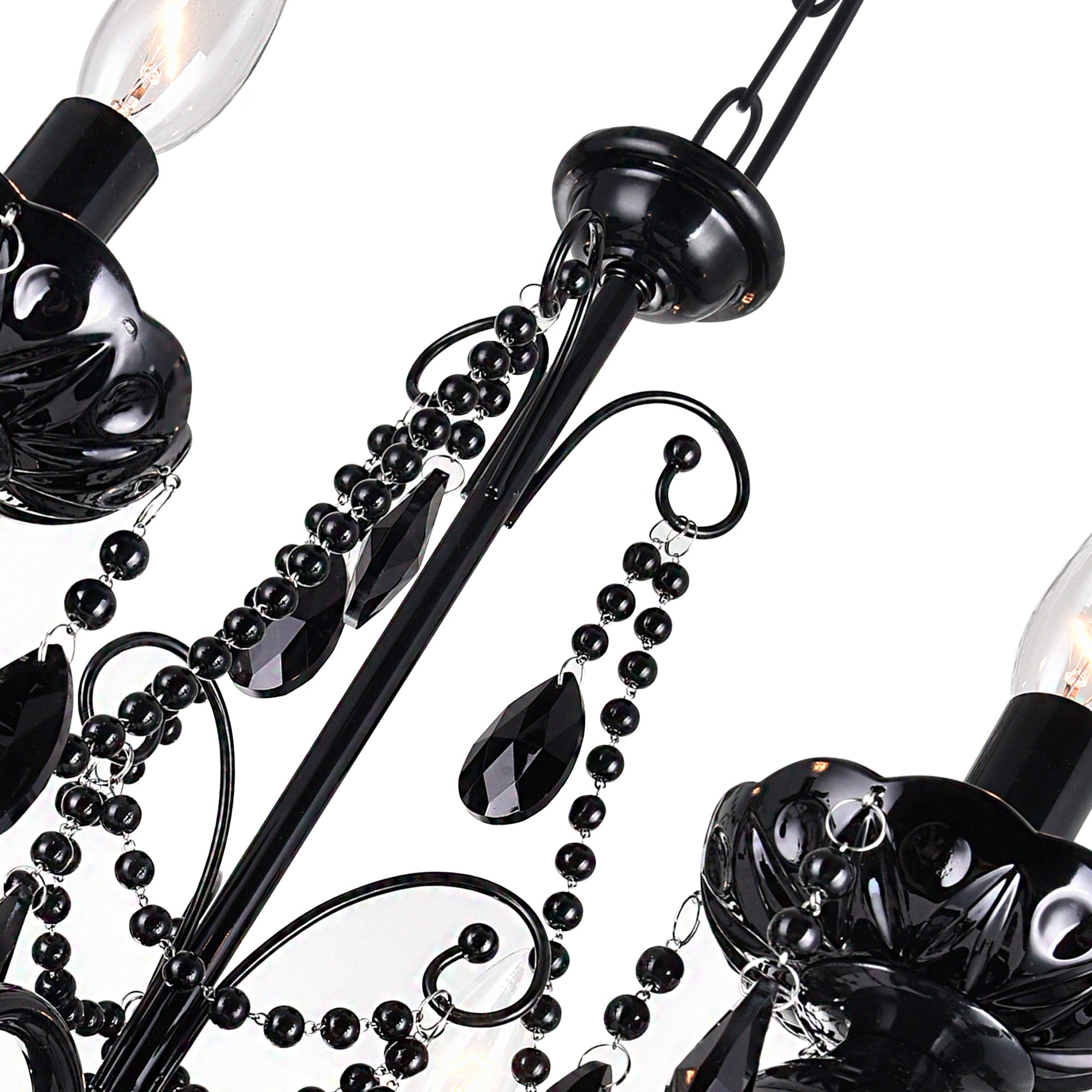 Keen 9 Light 32in Black Chandelier - CWI Lighting