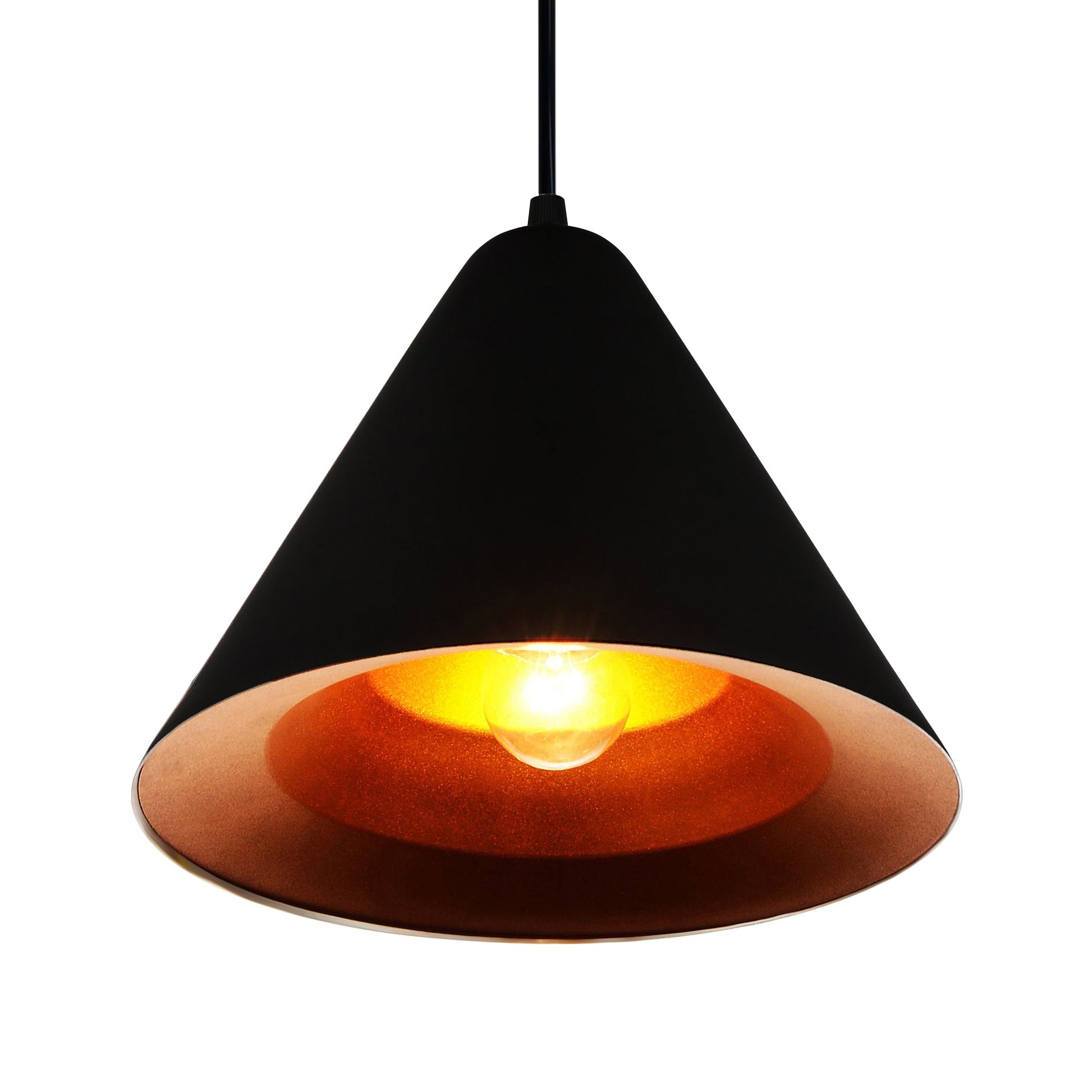 Keila 1 Light Down Pendant With Black & Gold Finish - CWI Lighting