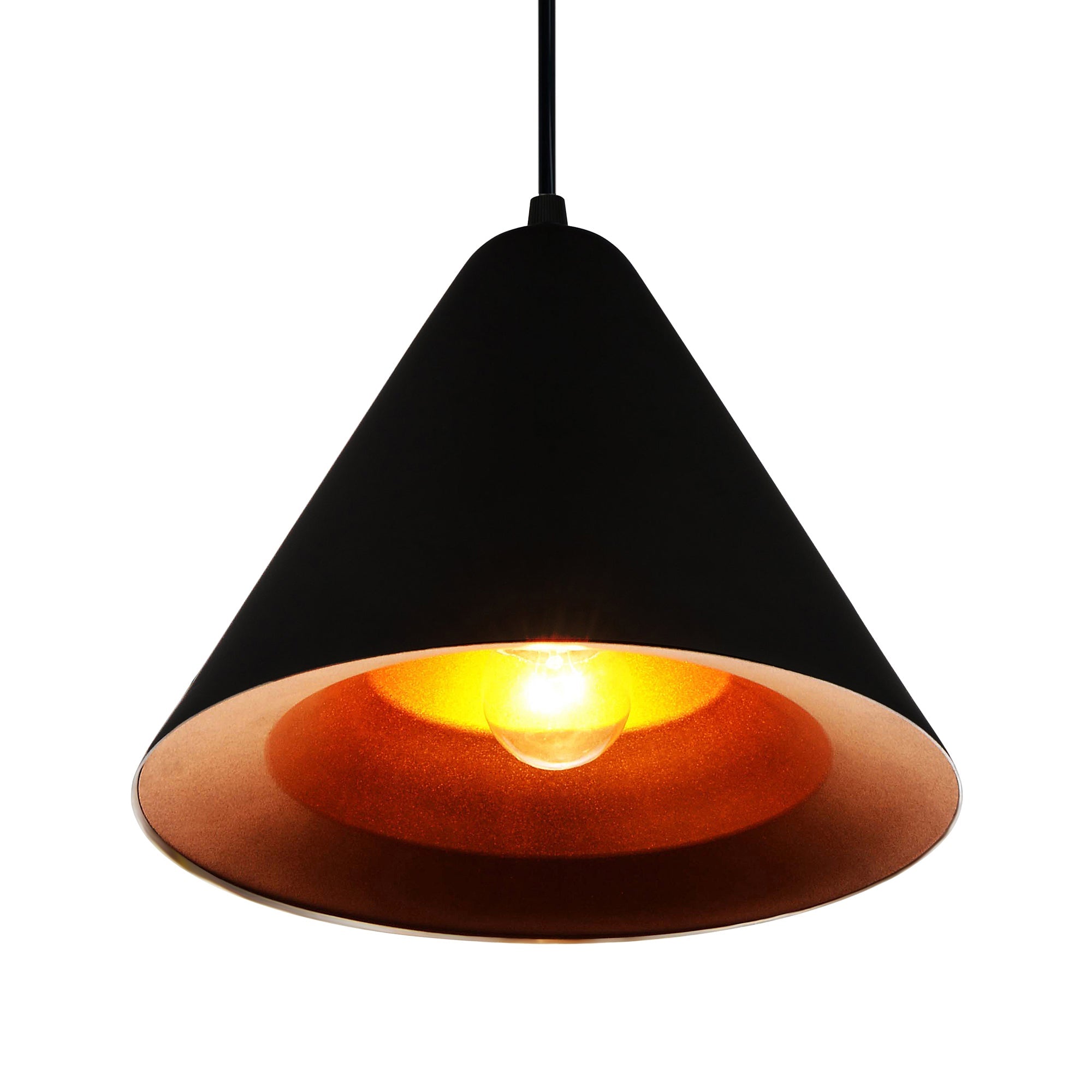 Keila 1 Light Down Pendant With Black & Gold Finish - CWI Lighting