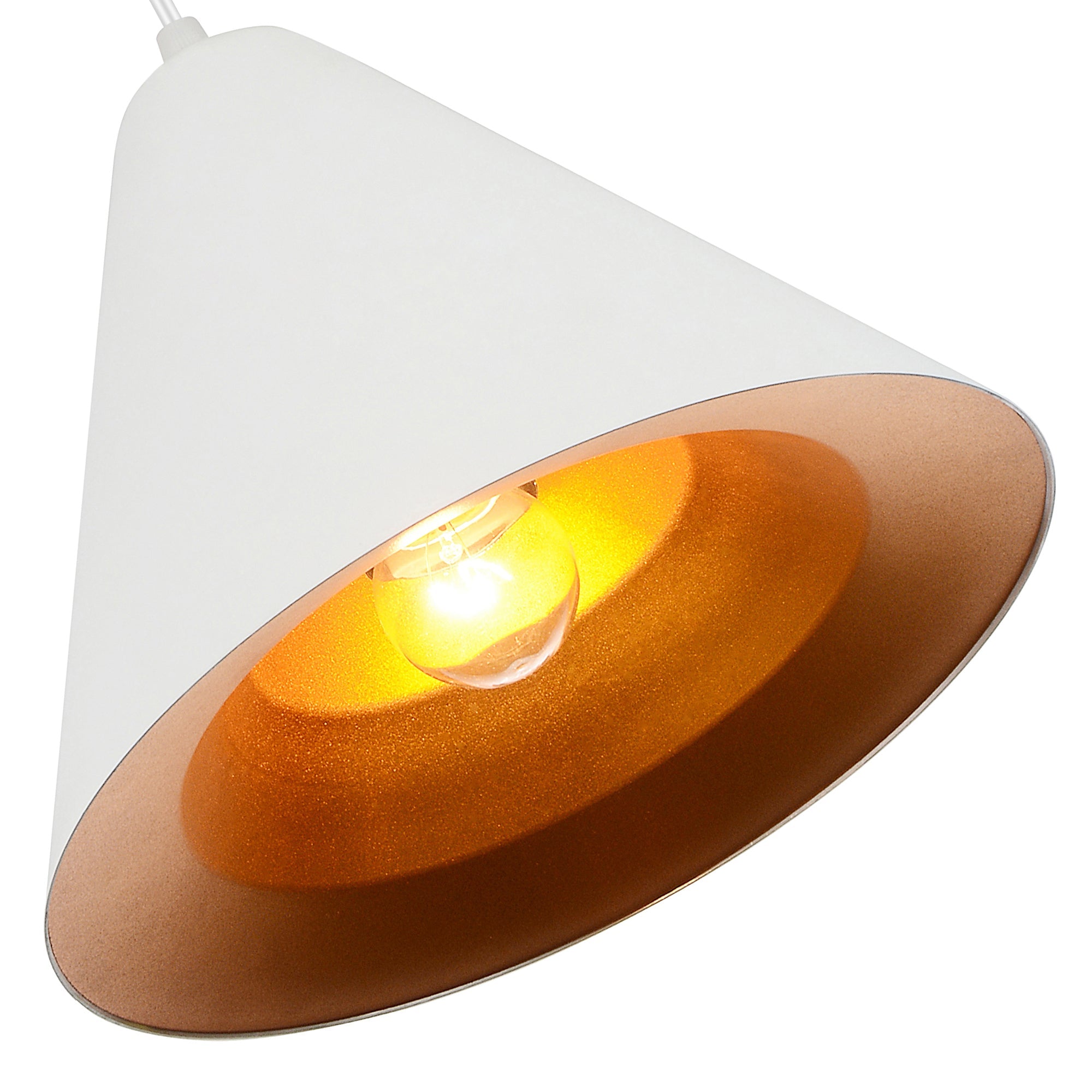 Keila 1 Light Down Pendant With Matte White & Gold Finish - CWI Lighting