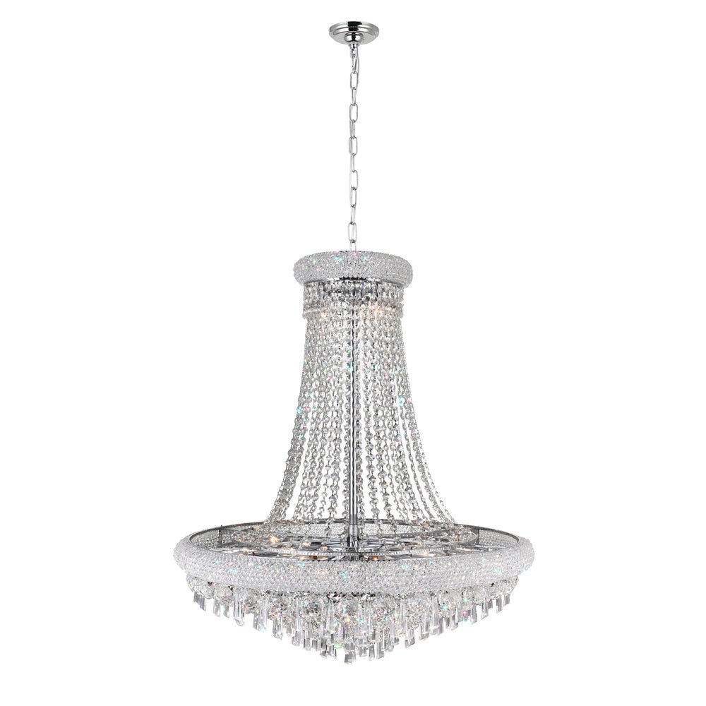 Kingdom 18 Light Down Chandelier With Chrome Finish - CWI Lighting