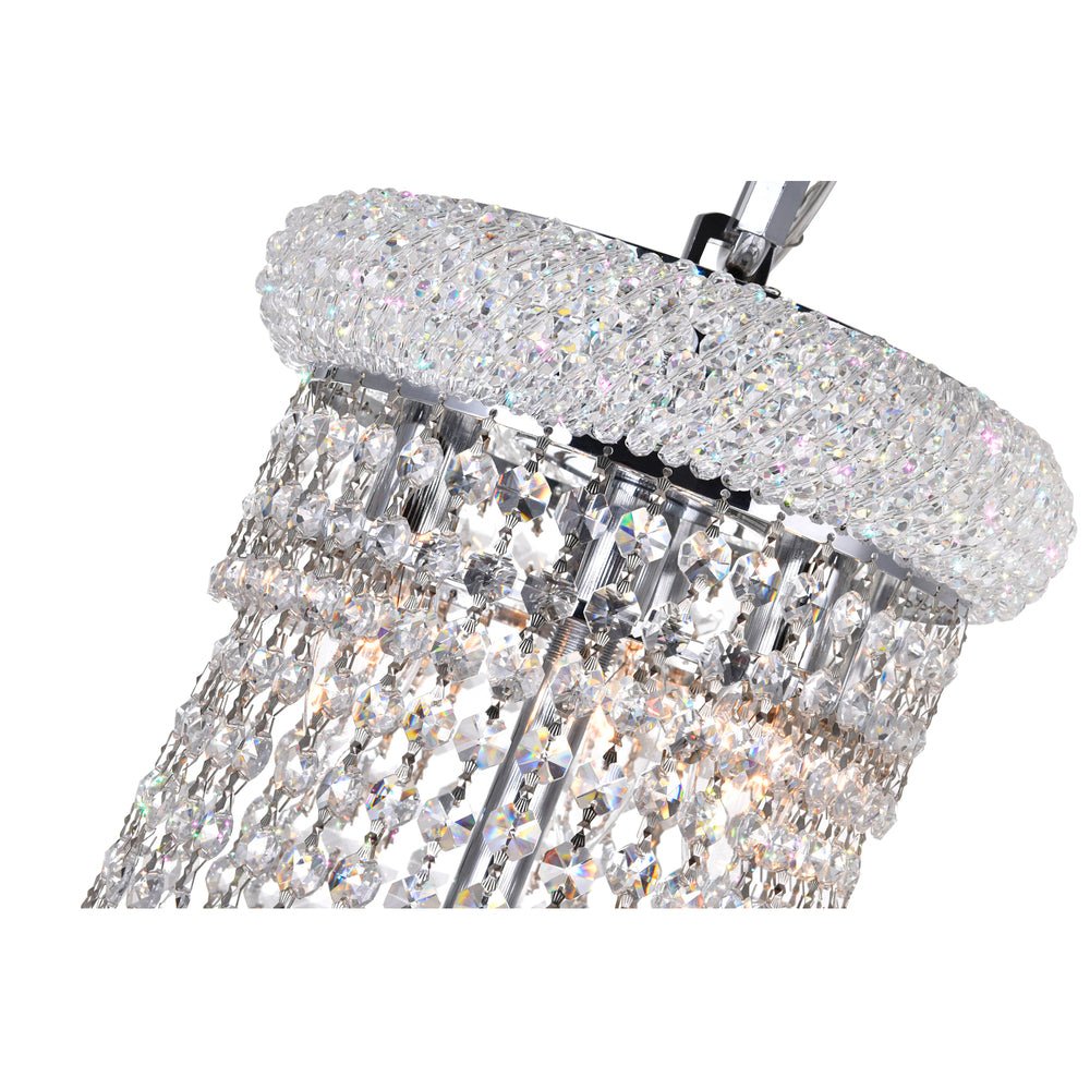Kingdom 18 Light Down Chandelier With Chrome Finish - CWI Lighting