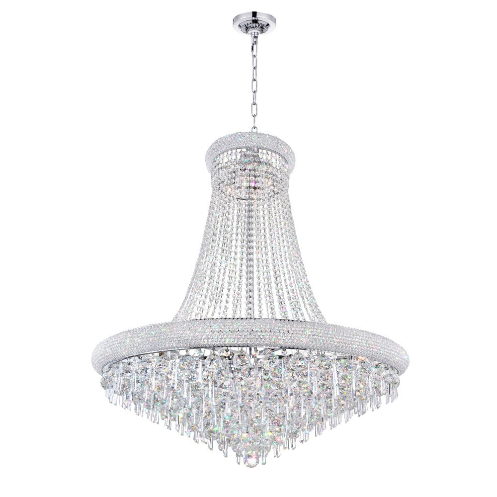 Kingdom 18 Light Down Chandelier With Chrome Finish - CWI Lighting