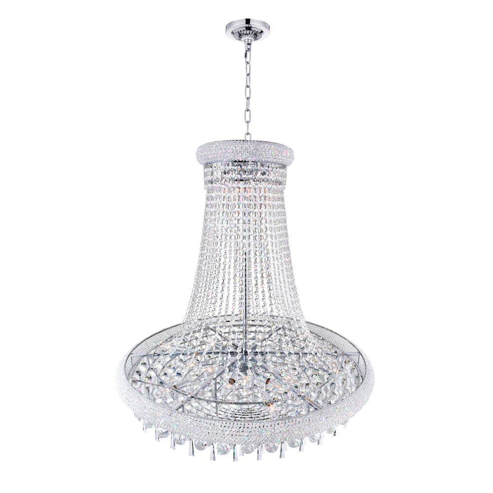 Kingdom 18 Light Down Chandelier With Chrome Finish - CWI Lighting