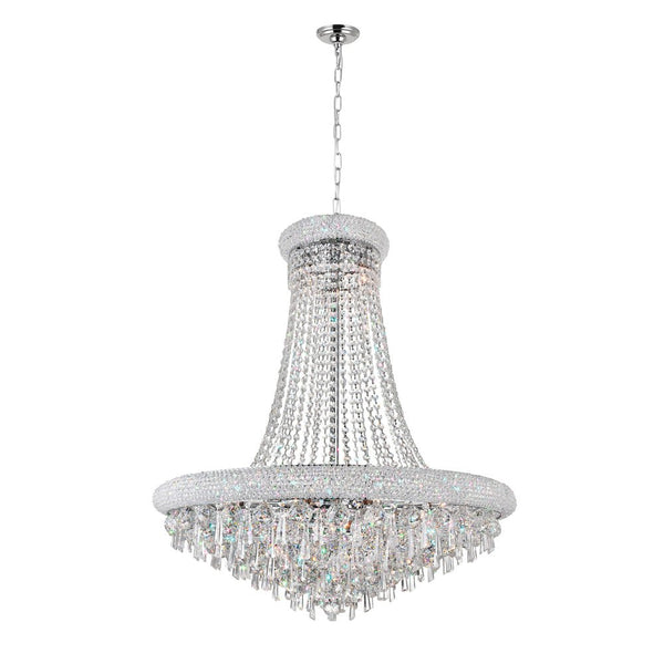 Kingdom 18 Light Down Chandelier With Chrome Finish - CWI Lighting