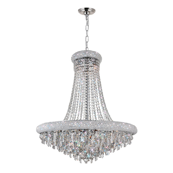 Kingdom 20 Light Down Chandelier With Chrome Finish - CWI Lighting