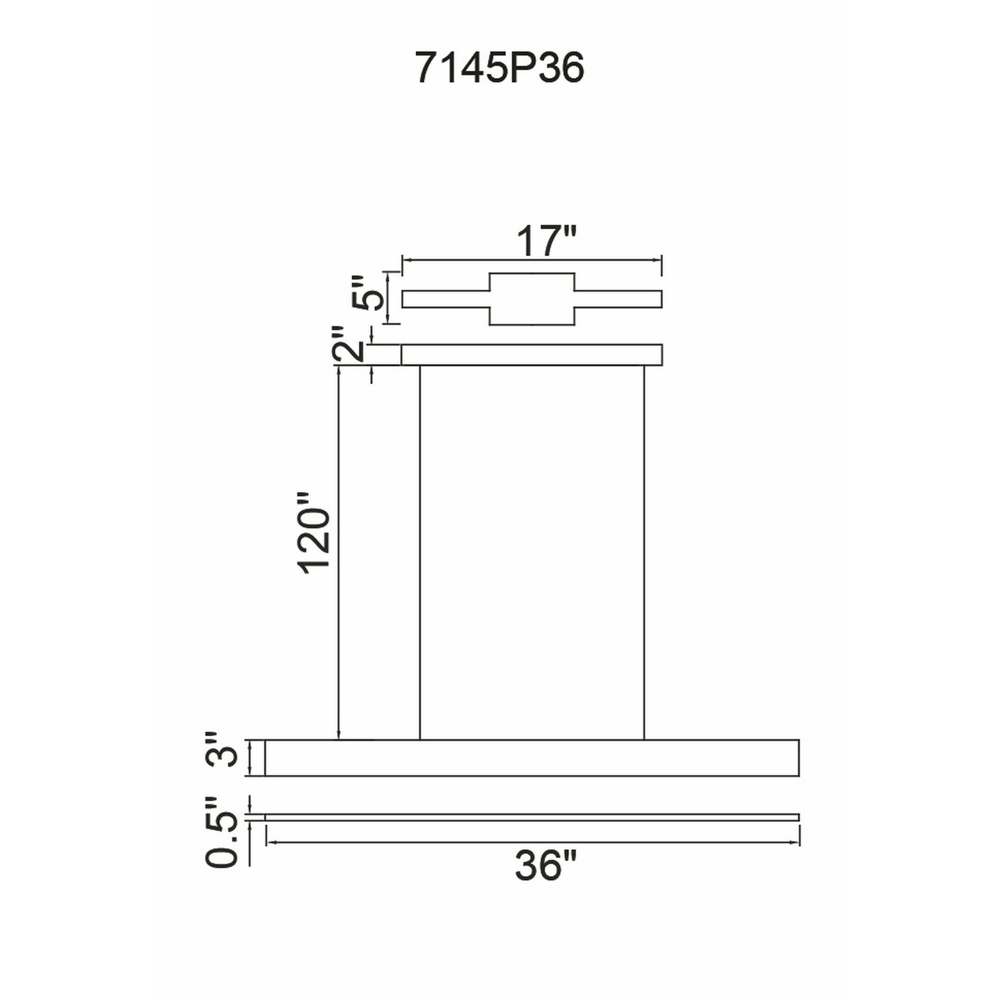 Krista Integrated LED 36in Satin Black Chandelier - CWI Lighting