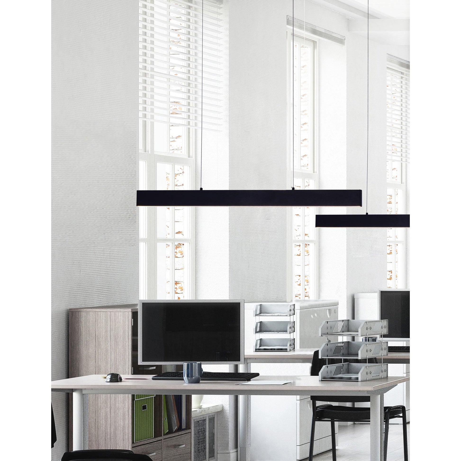 Krista Integrated LED 47in Satin Black Chandelier - CWI Lighting