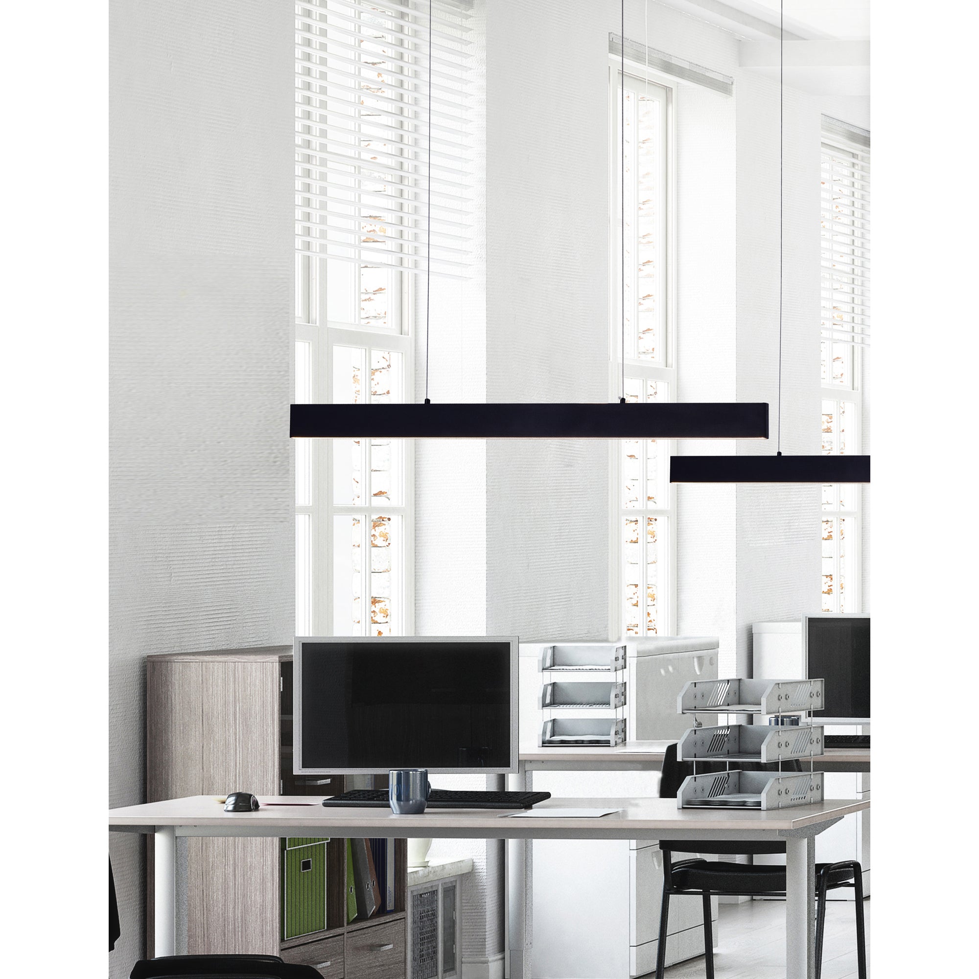 Krista Integrated LED 47in Satin Black Chandelier - CWI Lighting