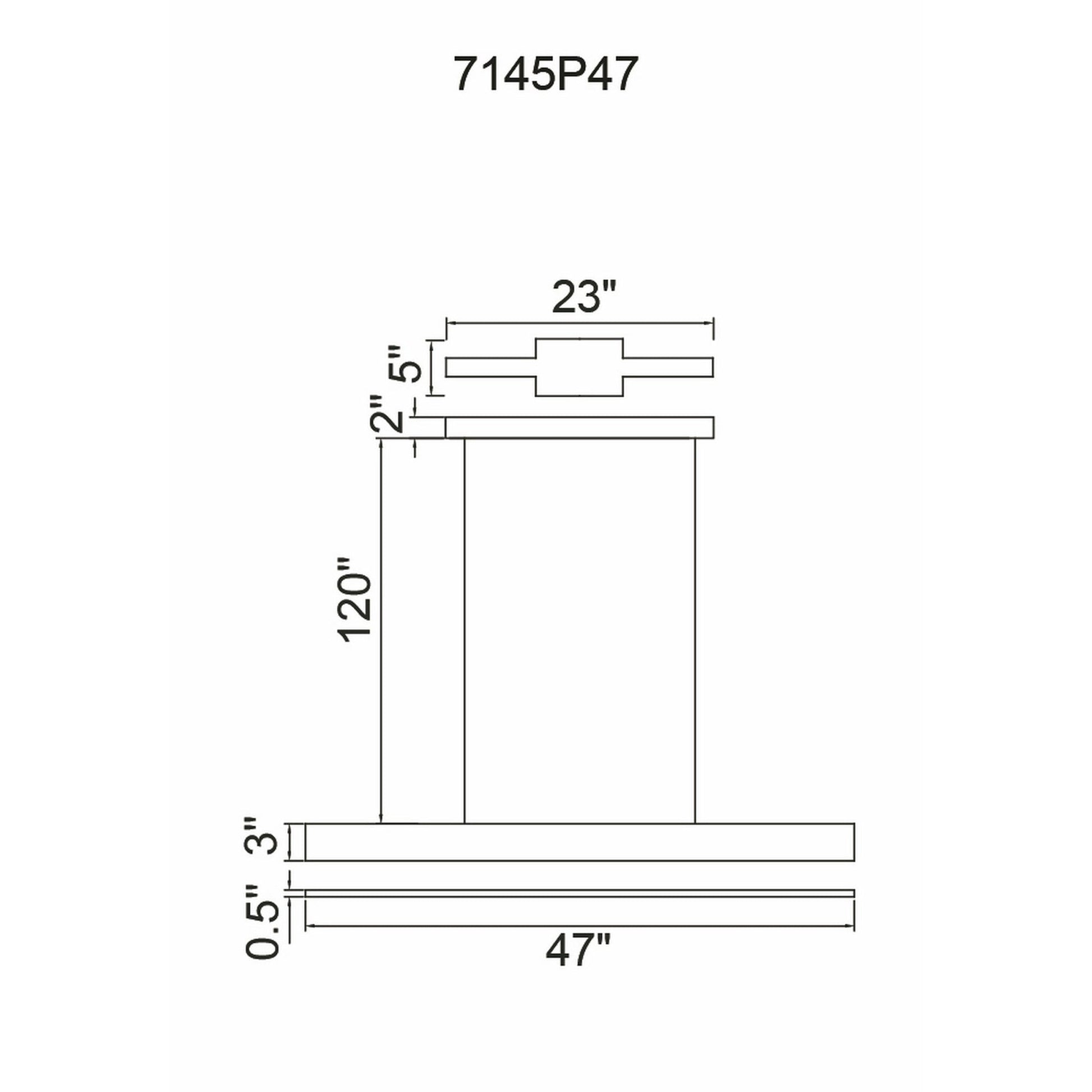 Krista Integrated LED 47in Satin Black Chandelier - CWI Lighting