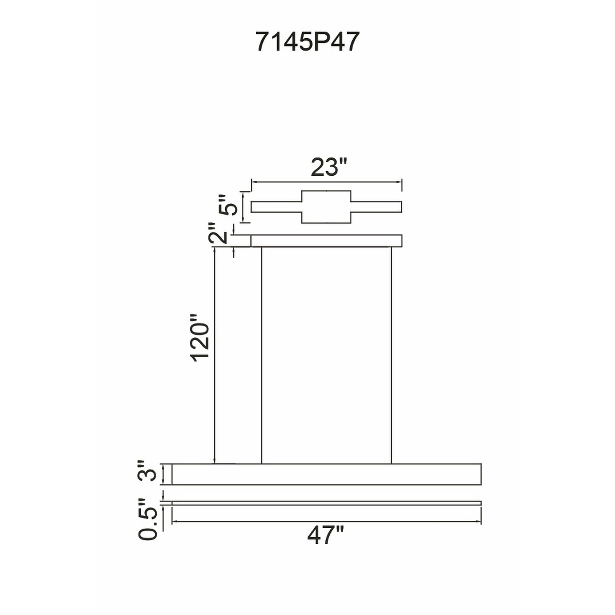 Krista Integrated LED 47in Satin Black Chandelier - CWI Lighting