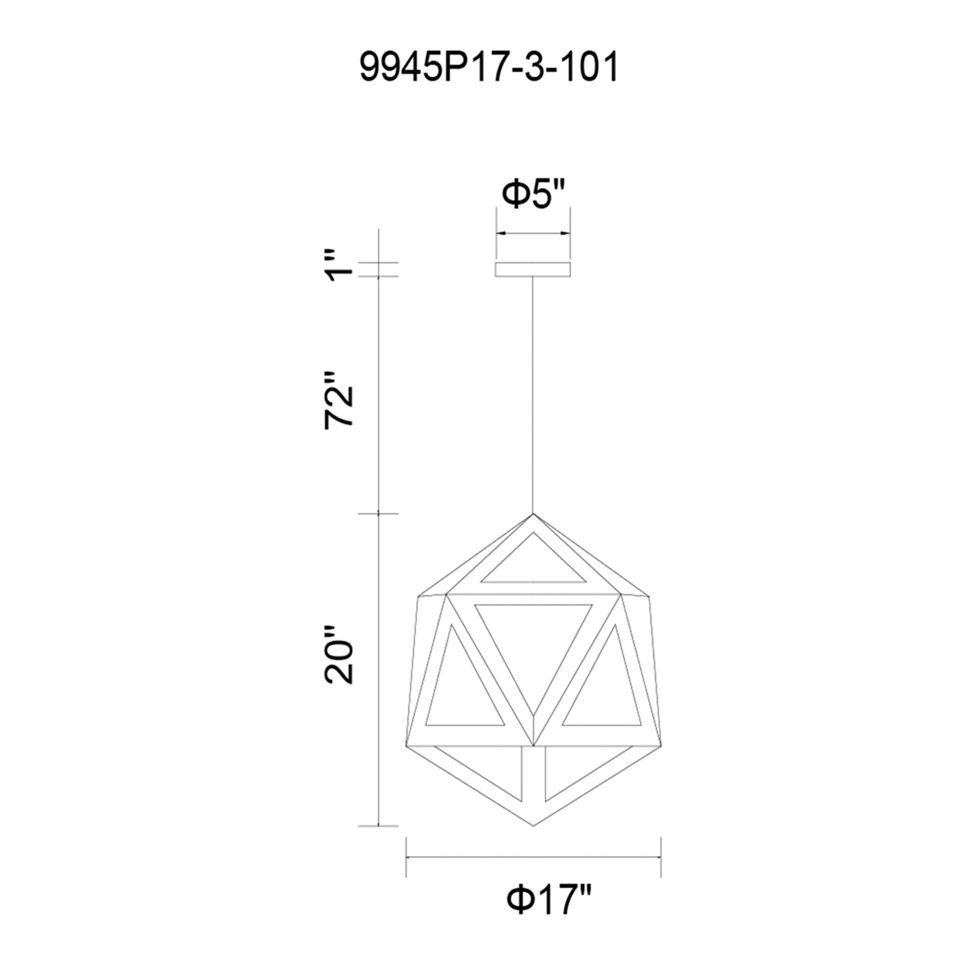 Lante 3 Light 17in Black & Wood Pendant - CWI Lighting